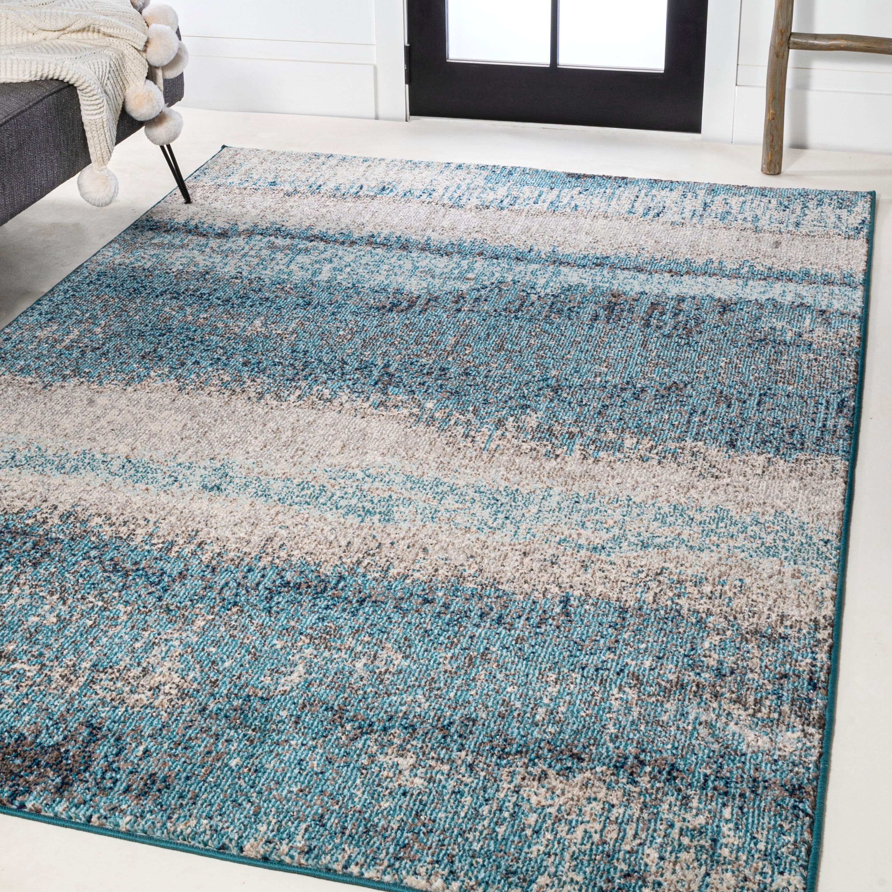 Contemporary POP Stripe Modern Abstract Vintage Area Rug