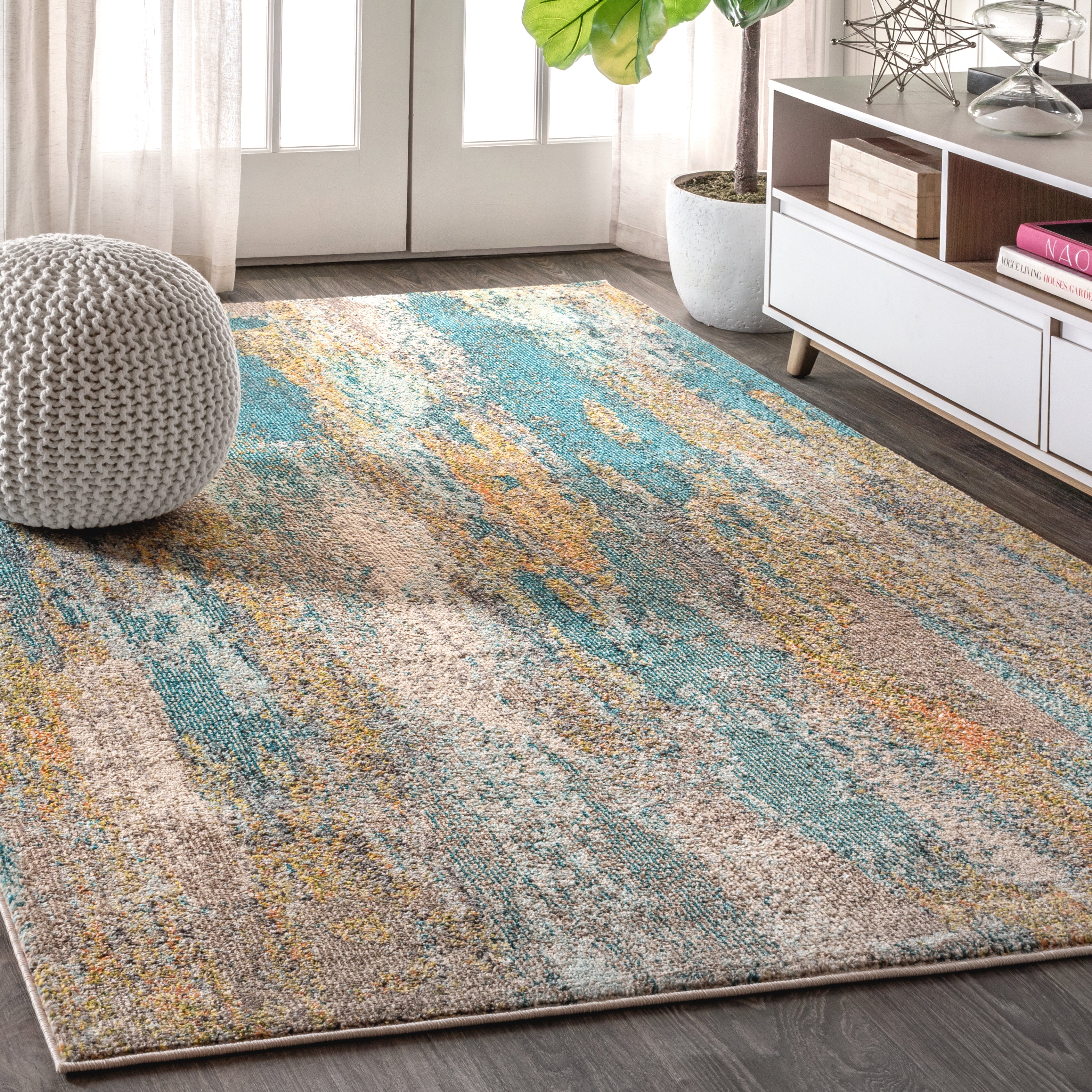 Contemporary POP Modern Abstract Vintage Waterfall Area Rug