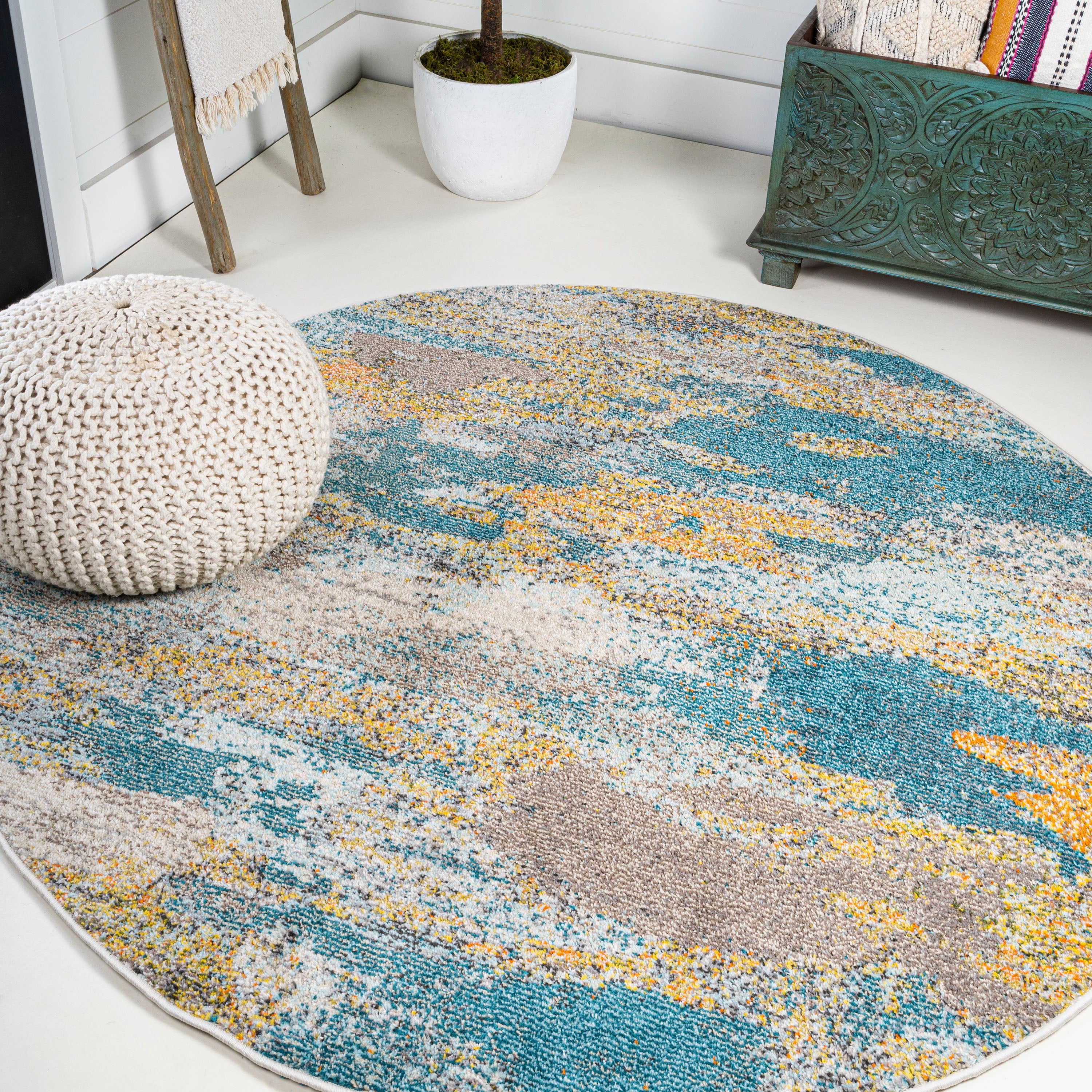 Contemporary POP Modern Abstract Vintage Waterfall Area Rug