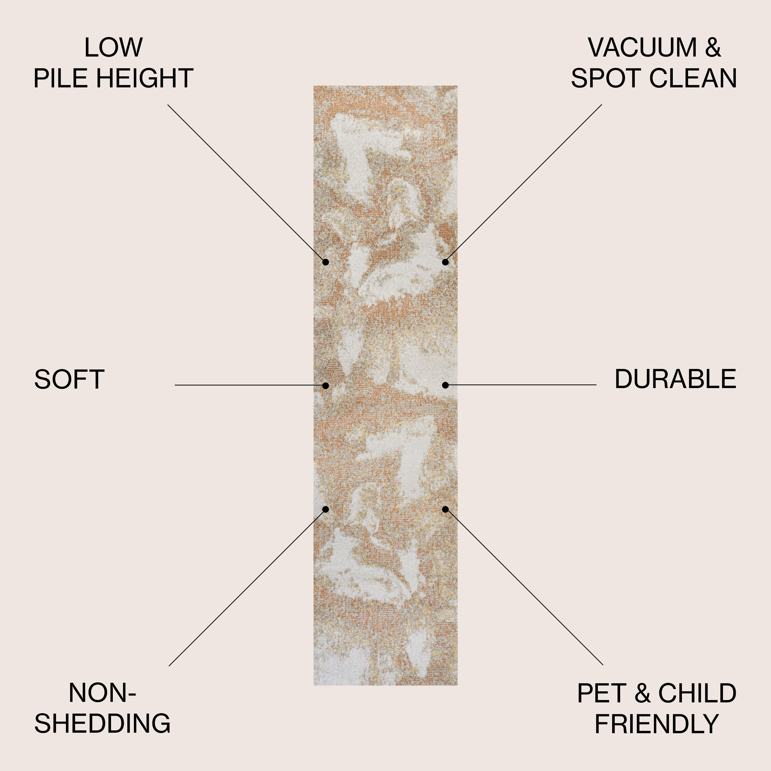Petalo Abstract Two-Tone Modern Area Rug