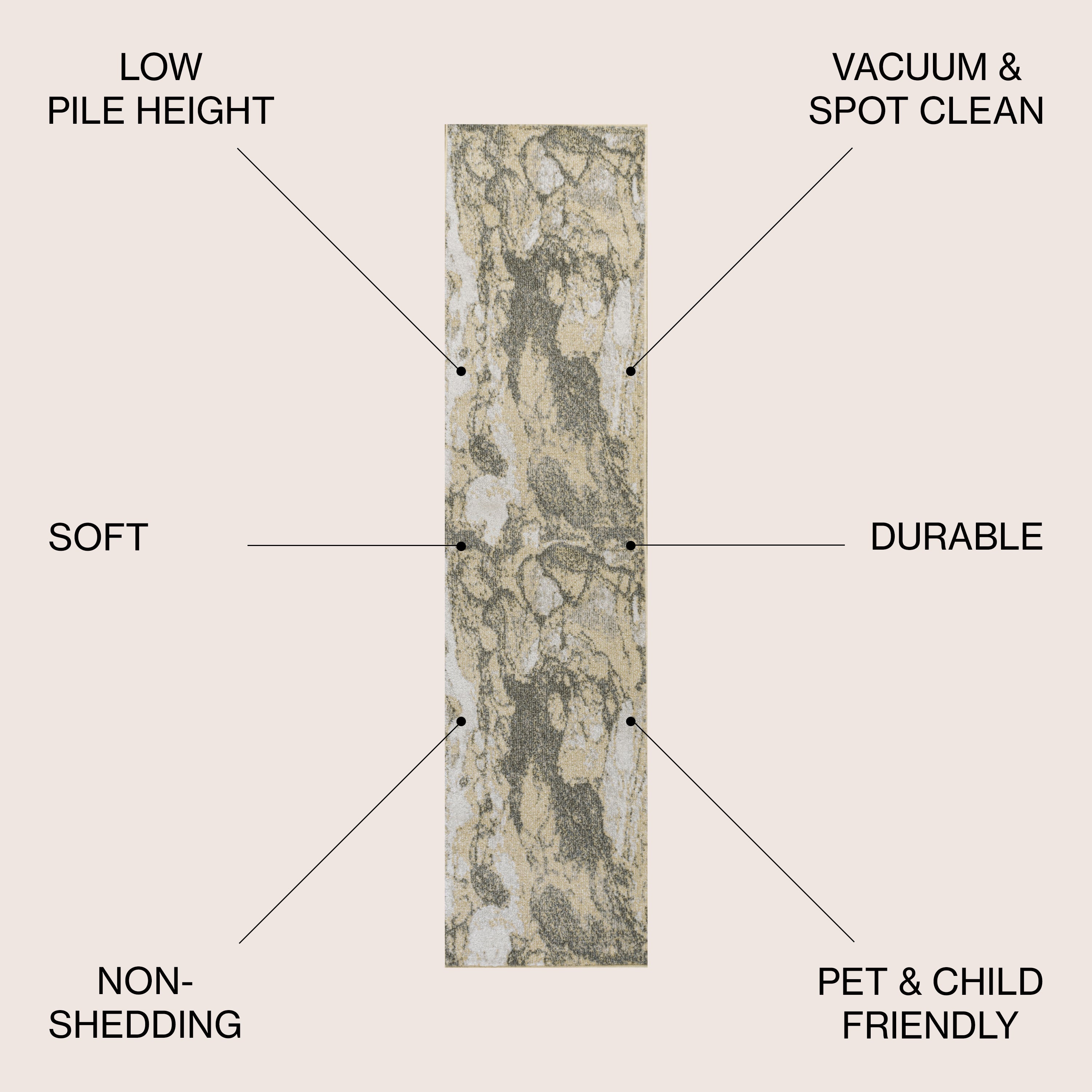 Marmo Abstract Marbled Modern Area Rug