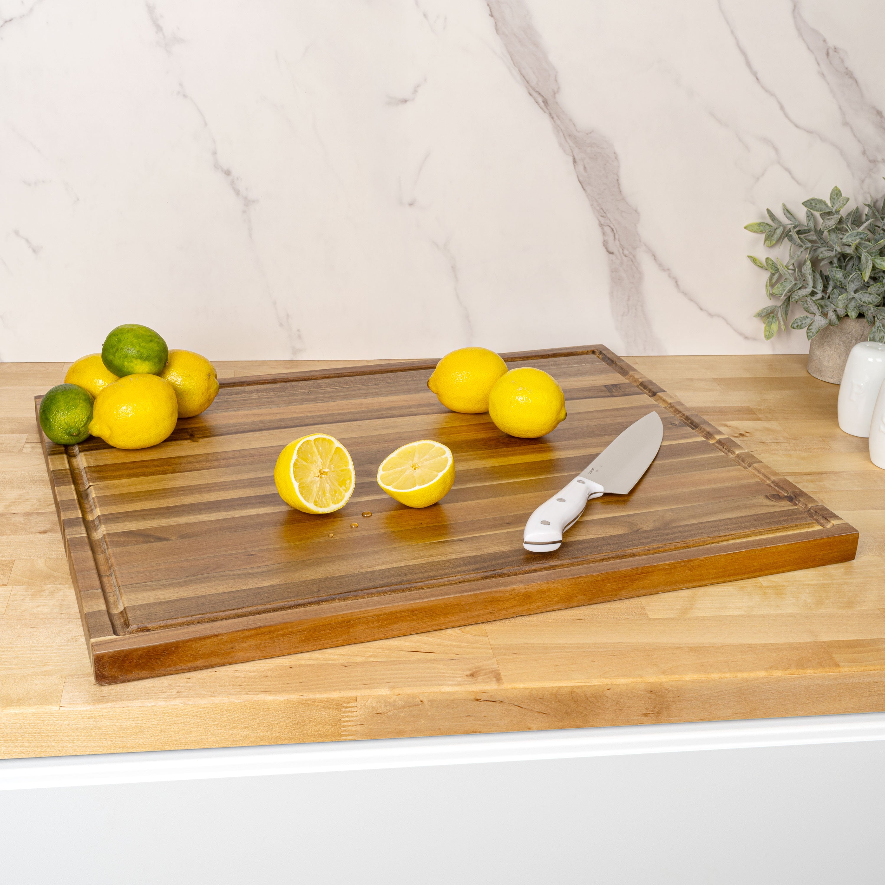 Eldridge Handcrafted Acacia Wood Reversible Cutting Board with Juice Grooves