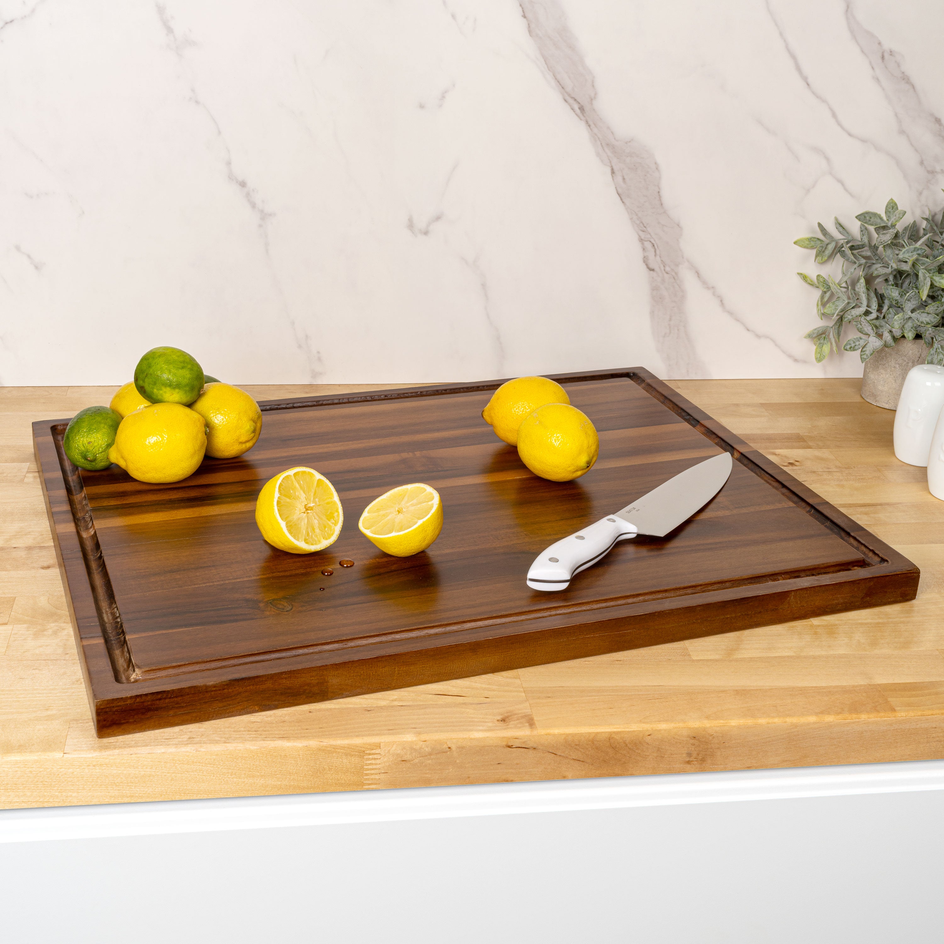 Eldridge Handcrafted Acacia Wood Reversible Cutting Board with Juice Grooves