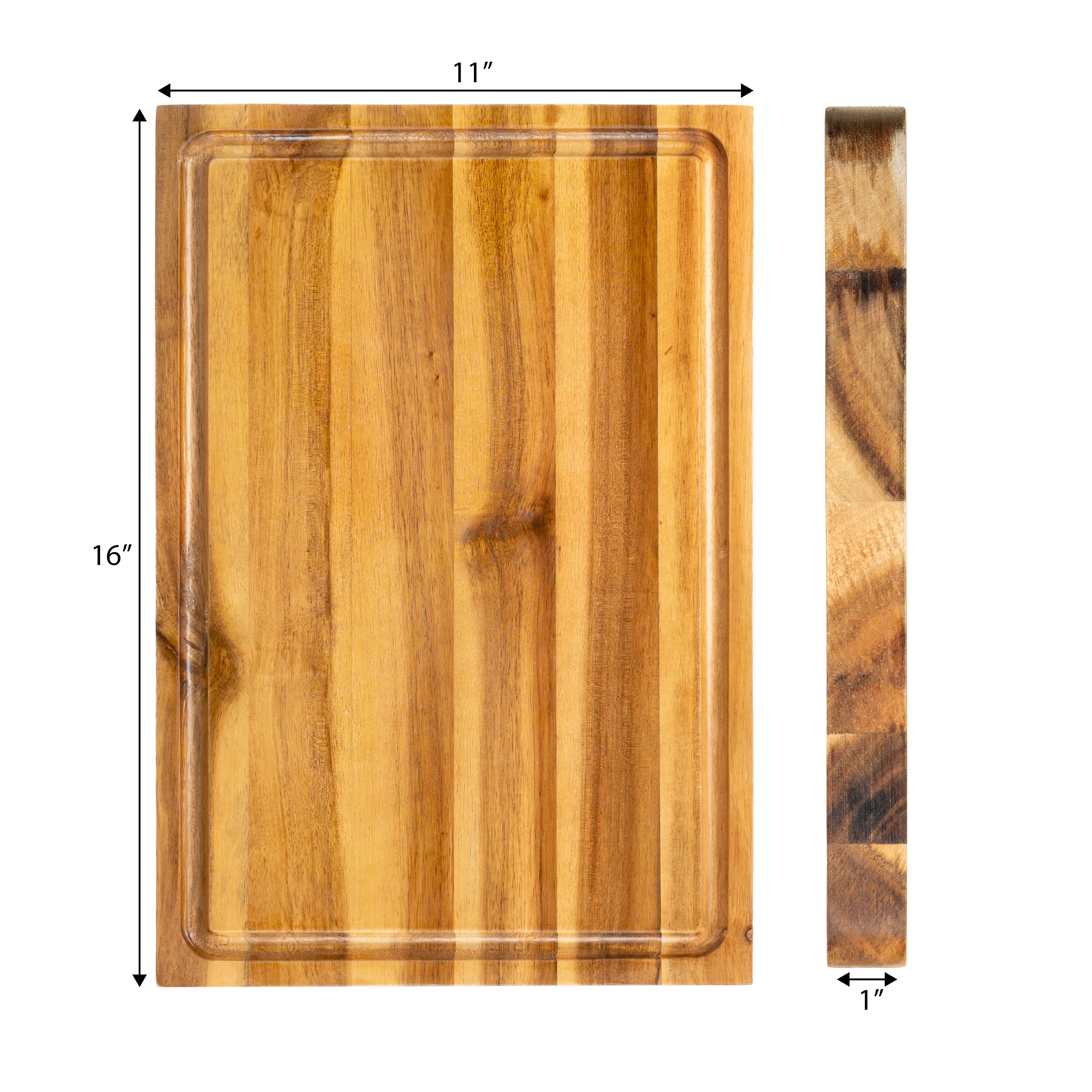 Eldridge Handcrafted Acacia Wood Reversible Cutting Board with Juice Grooves
