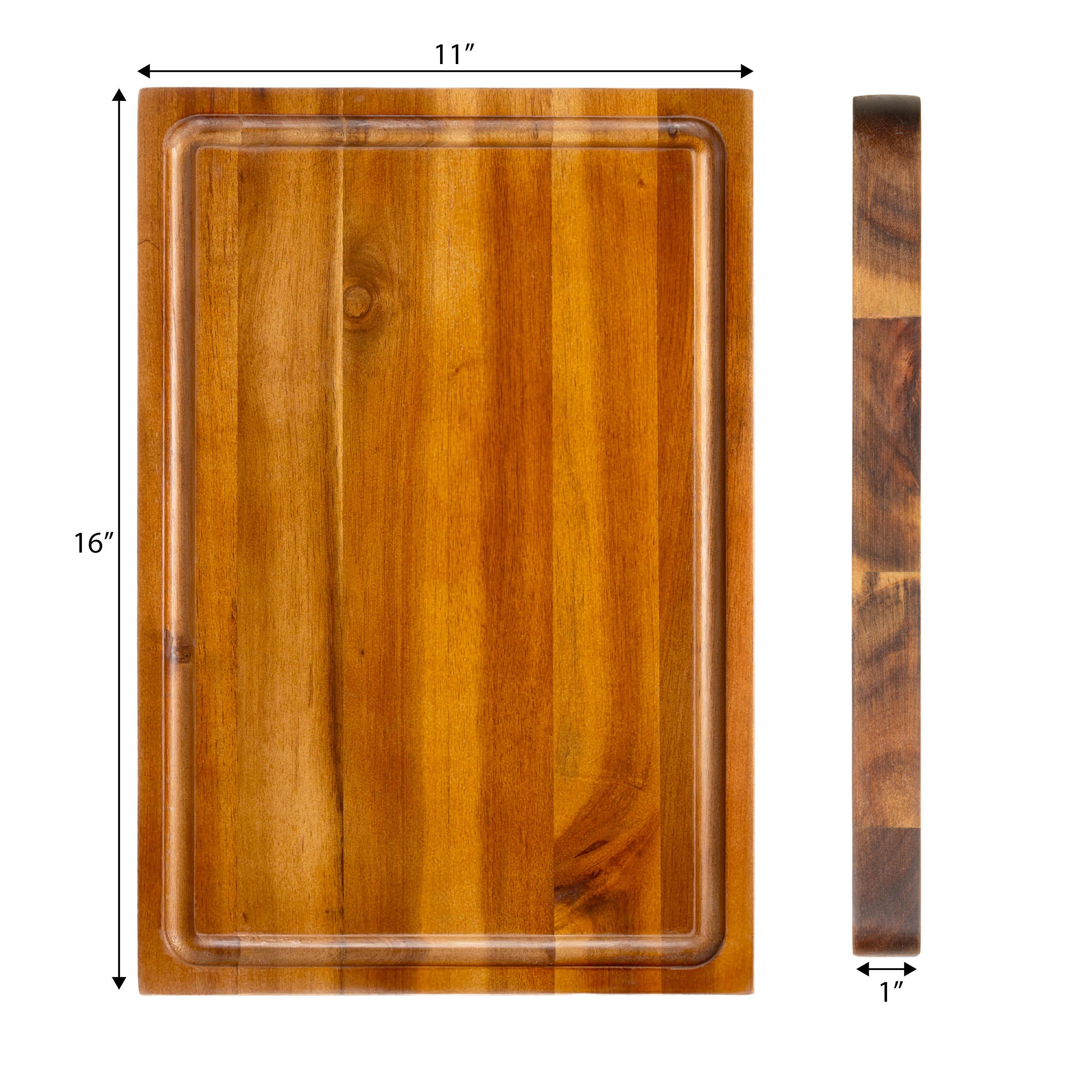 Eldridge Handcrafted Acacia Wood Reversible Cutting Board with Juice Grooves
