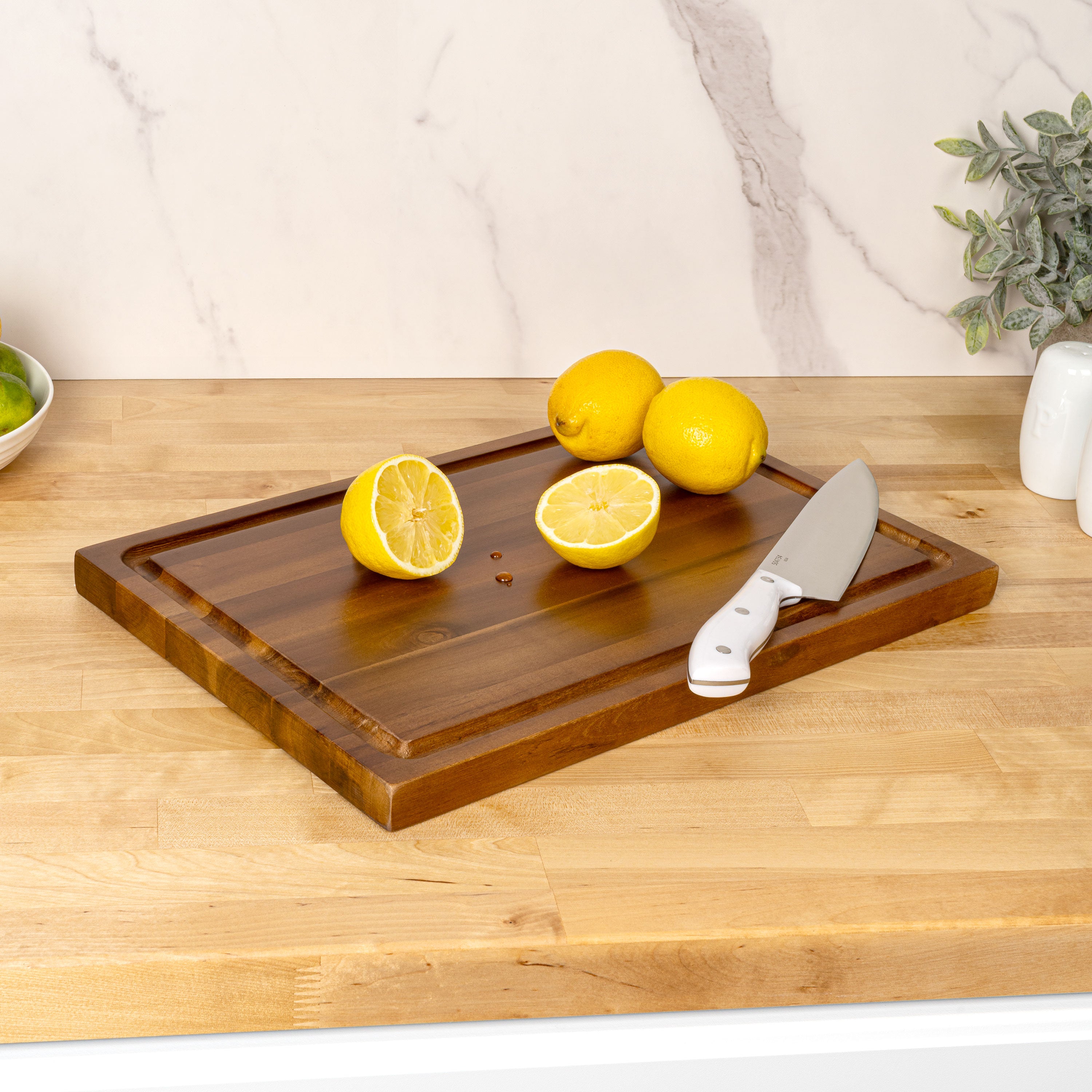 Eldridge Handcrafted Acacia Wood Reversible Cutting Board with Juice Grooves