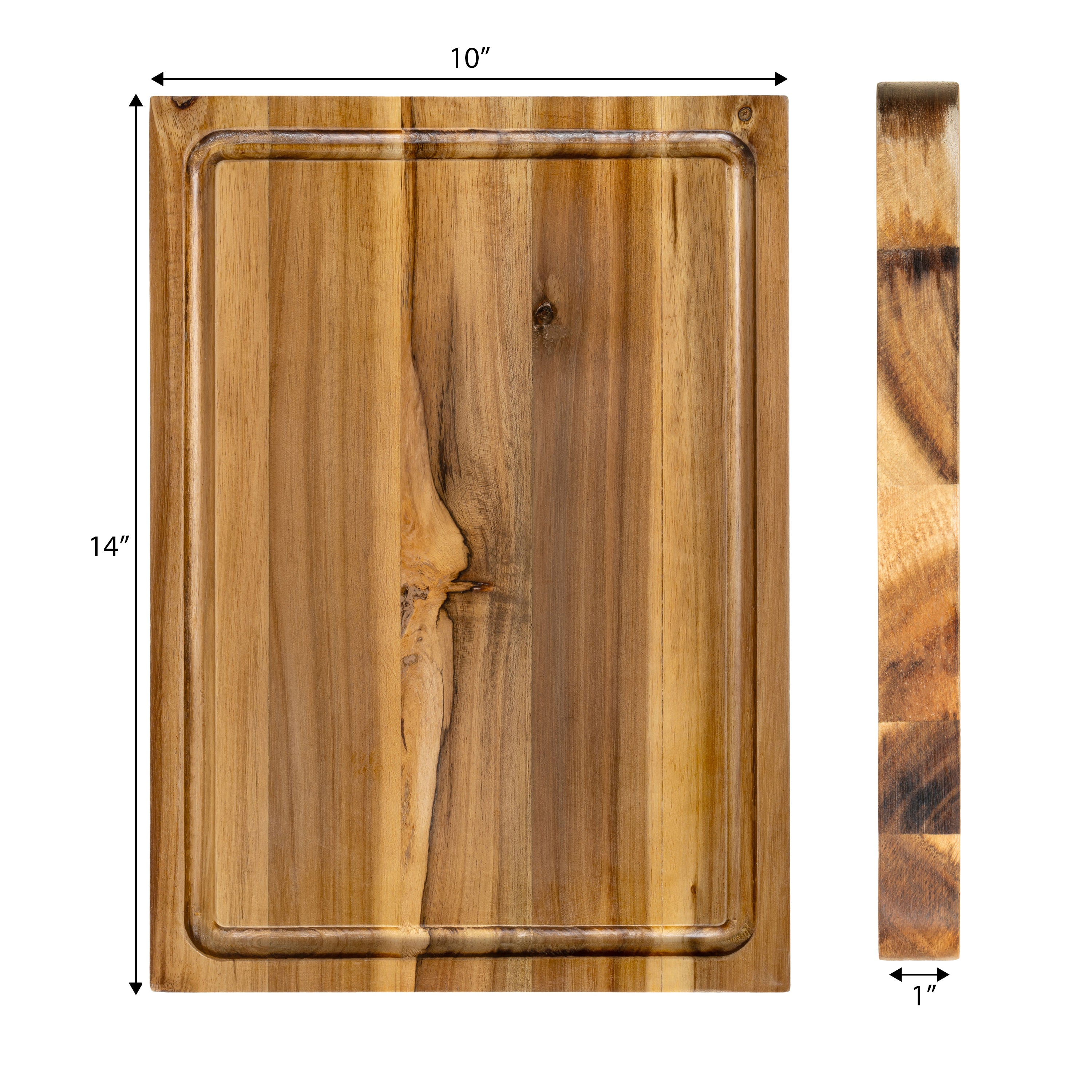 Eldridge Handcrafted Acacia Wood Reversible Cutting Board with Juice Grooves