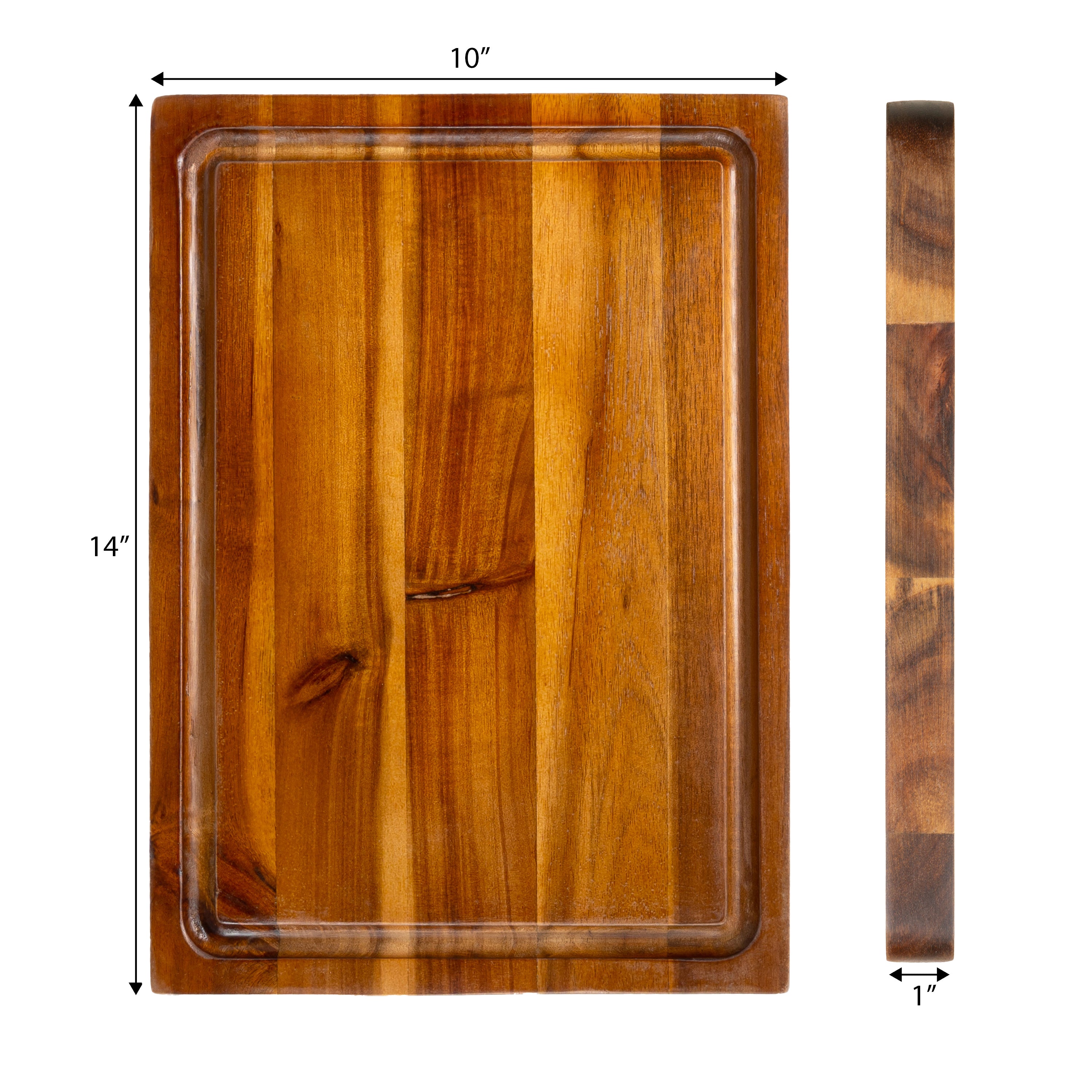 Eldridge Handcrafted Acacia Wood Reversible Cutting Board with Juice Grooves