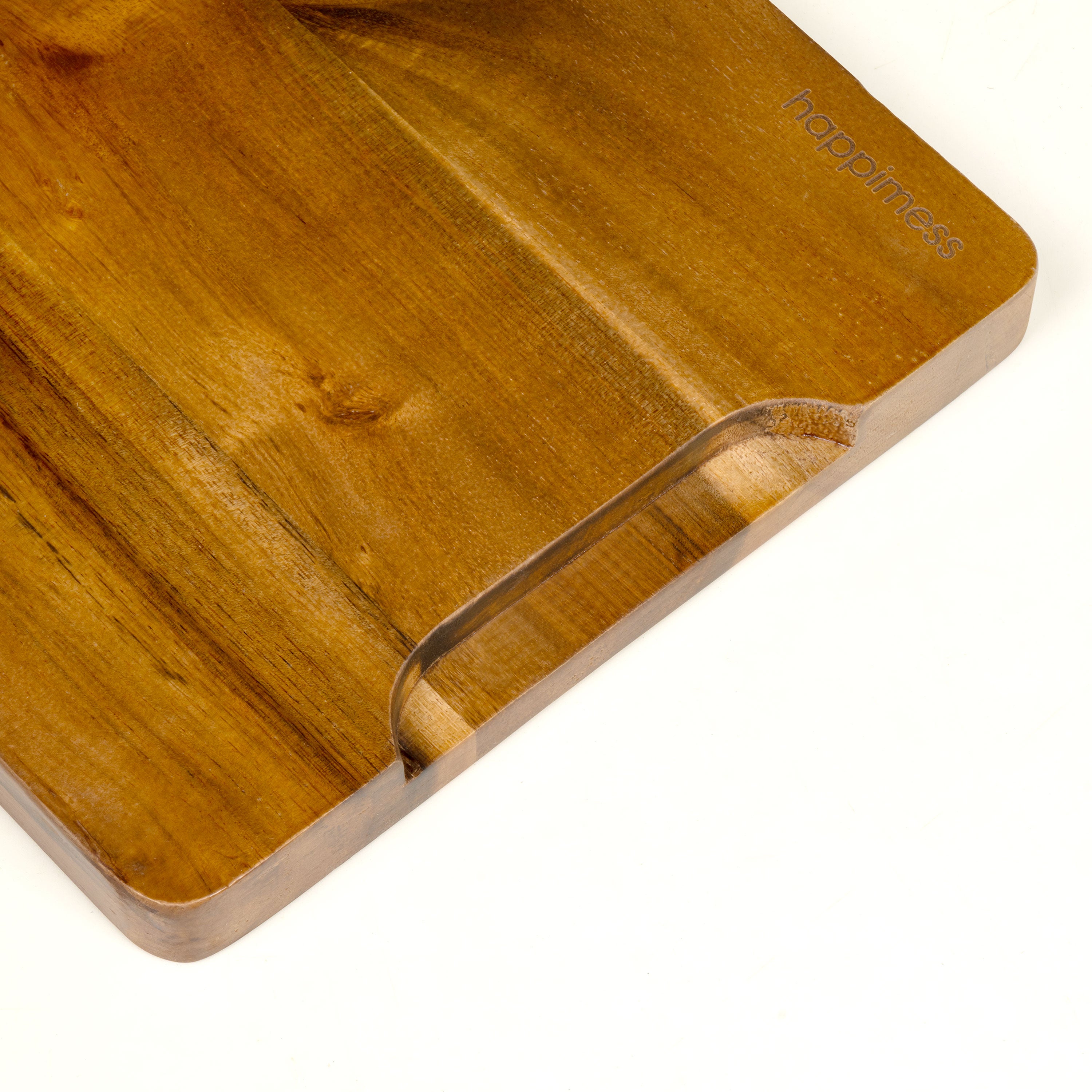 Hespera Handcrafted Acacia Wood Reversible Cutting Board with Juice Grooves and Built-In Handle, Set of 3