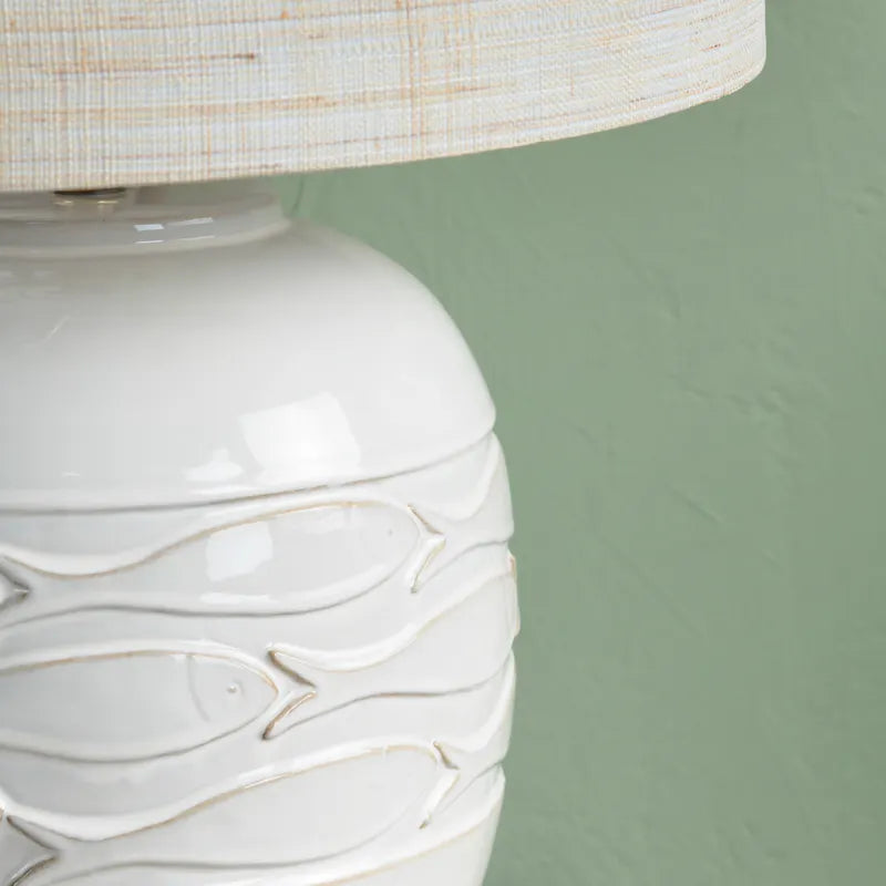 Ceramic Raised Fish Base Table Lamp