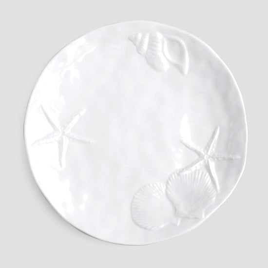 Sea Life White 11" Melamine Dinner Plate, Set of 4