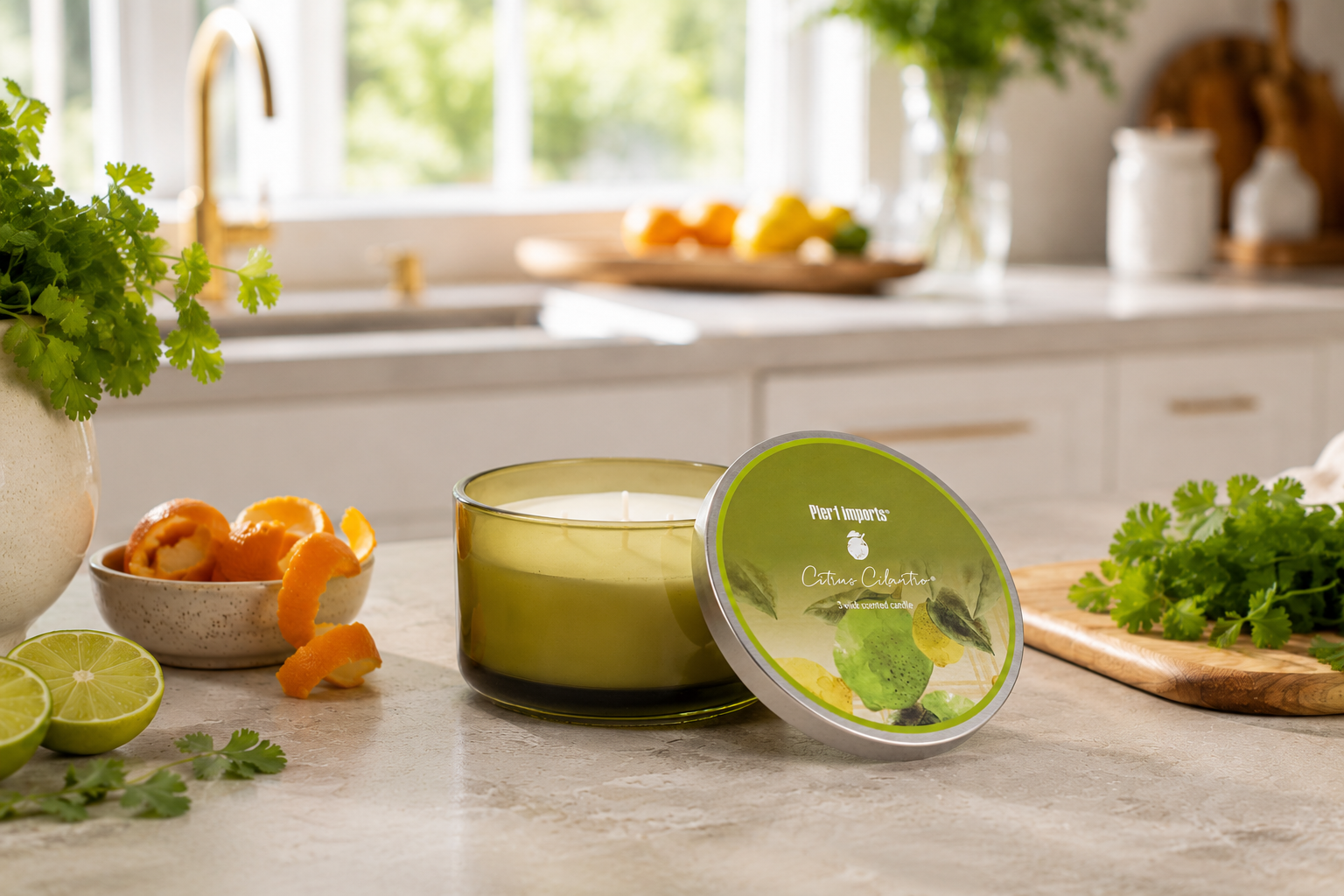 Pier 1 Citrus Cilantro® Filled 3-Wick Candle 14oz