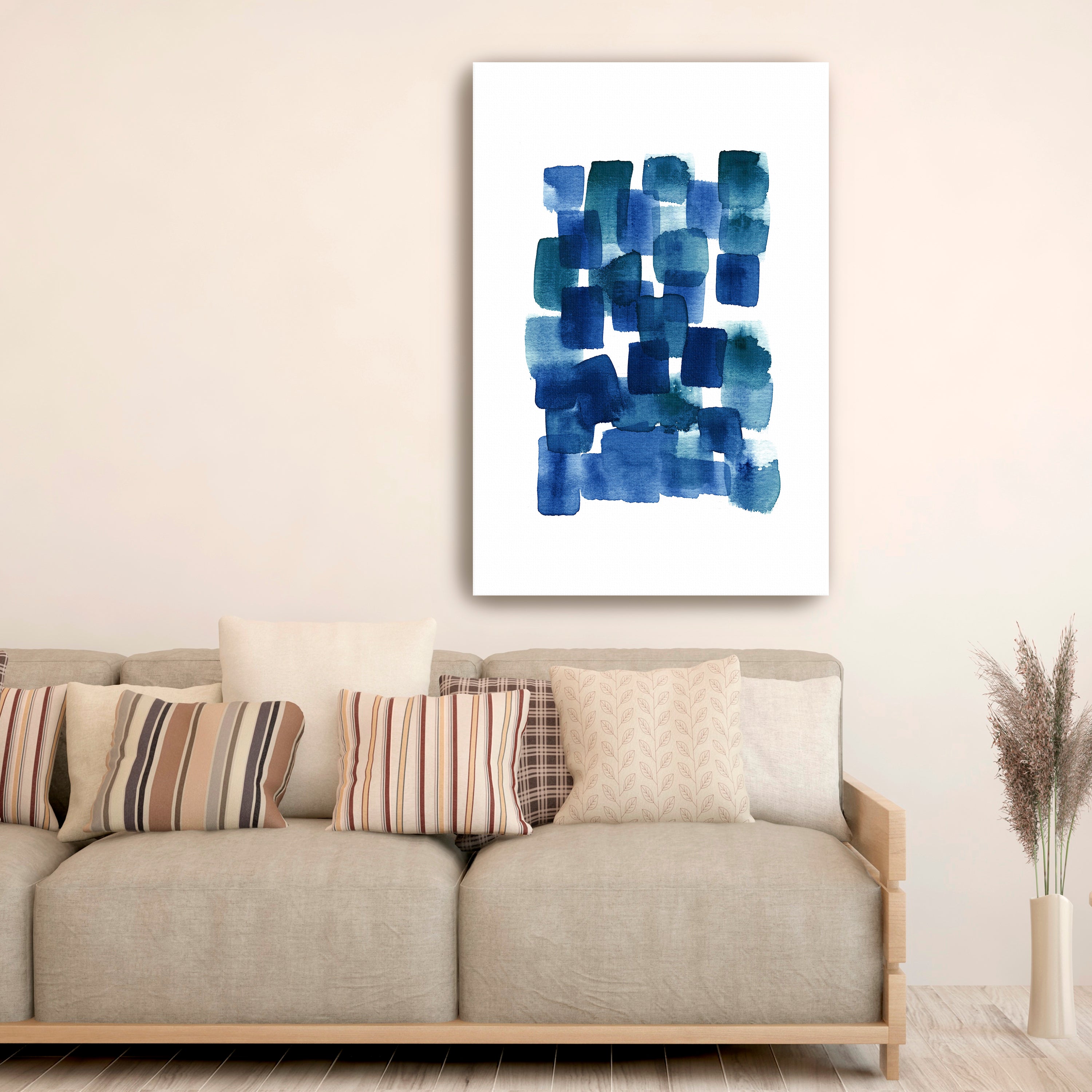 Green Blue White-Gardenwaters II Canvas Giclee