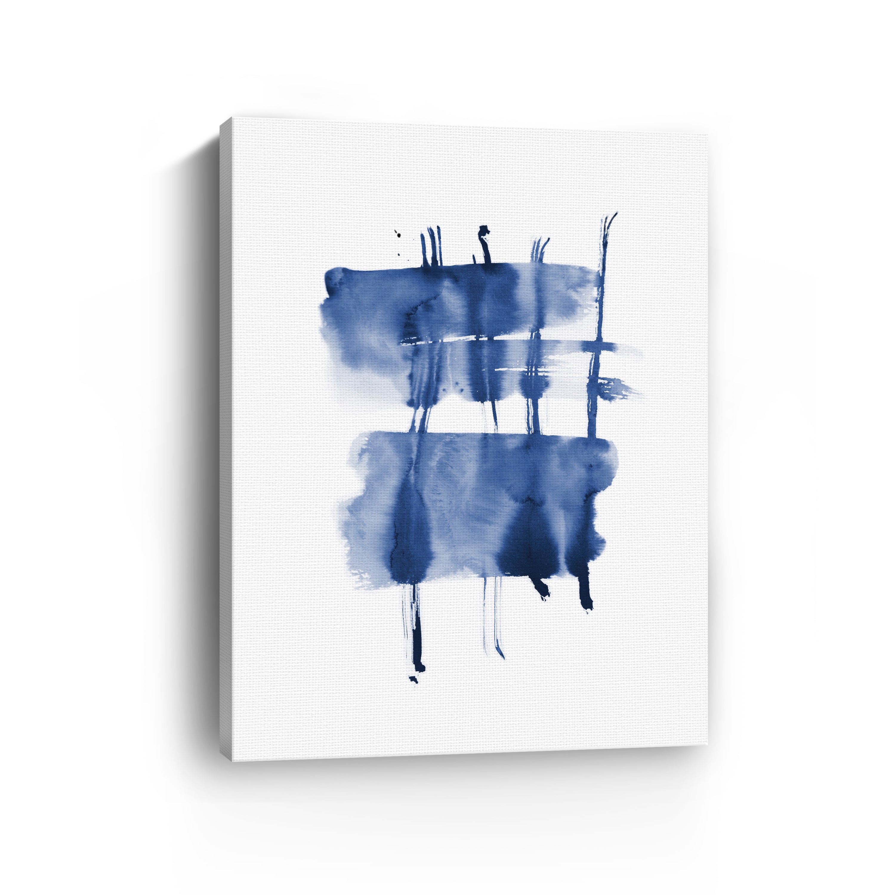 Navy Blue- Ink Flow I Canvas Giclee