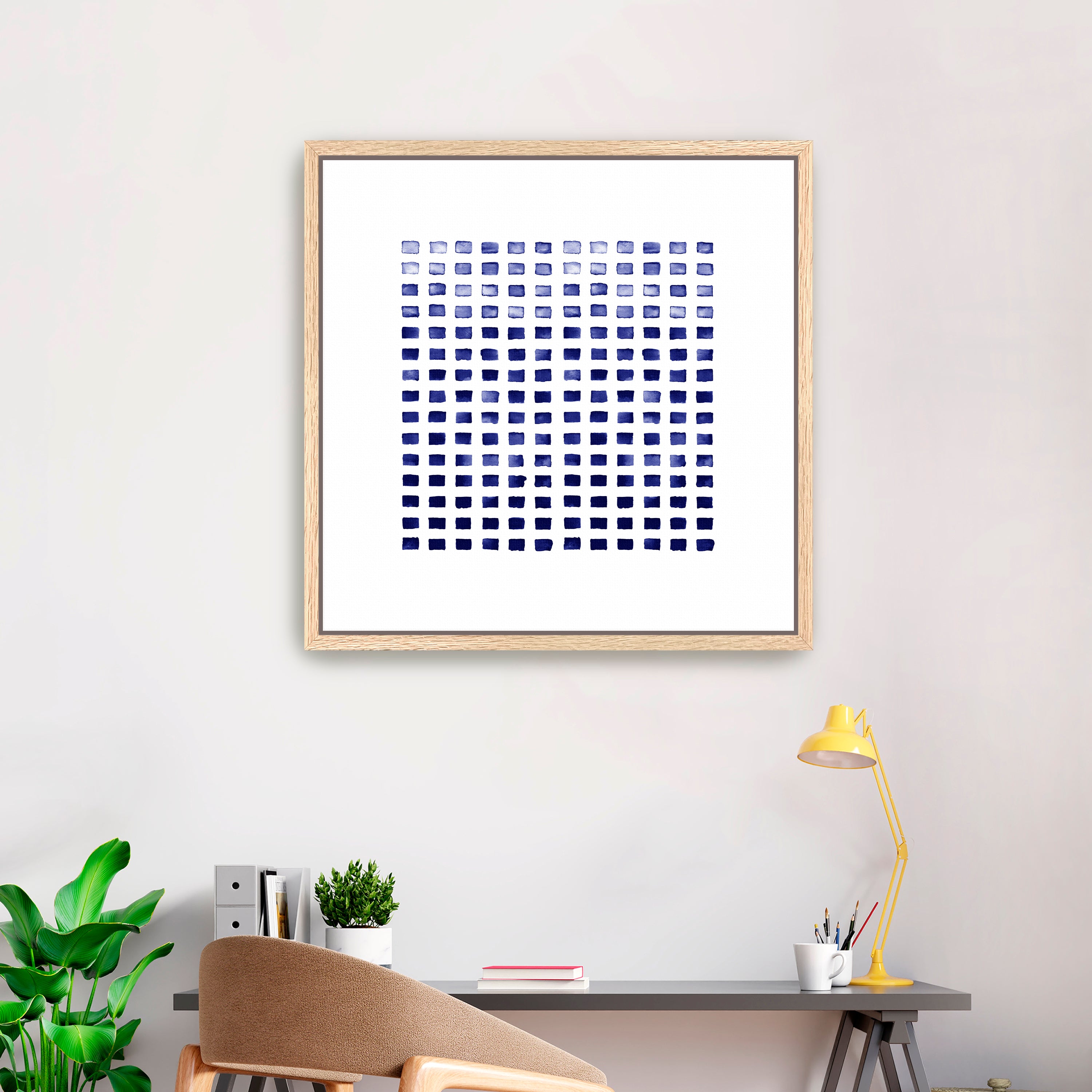 Wc Blocks Indigo Canvas Giclee