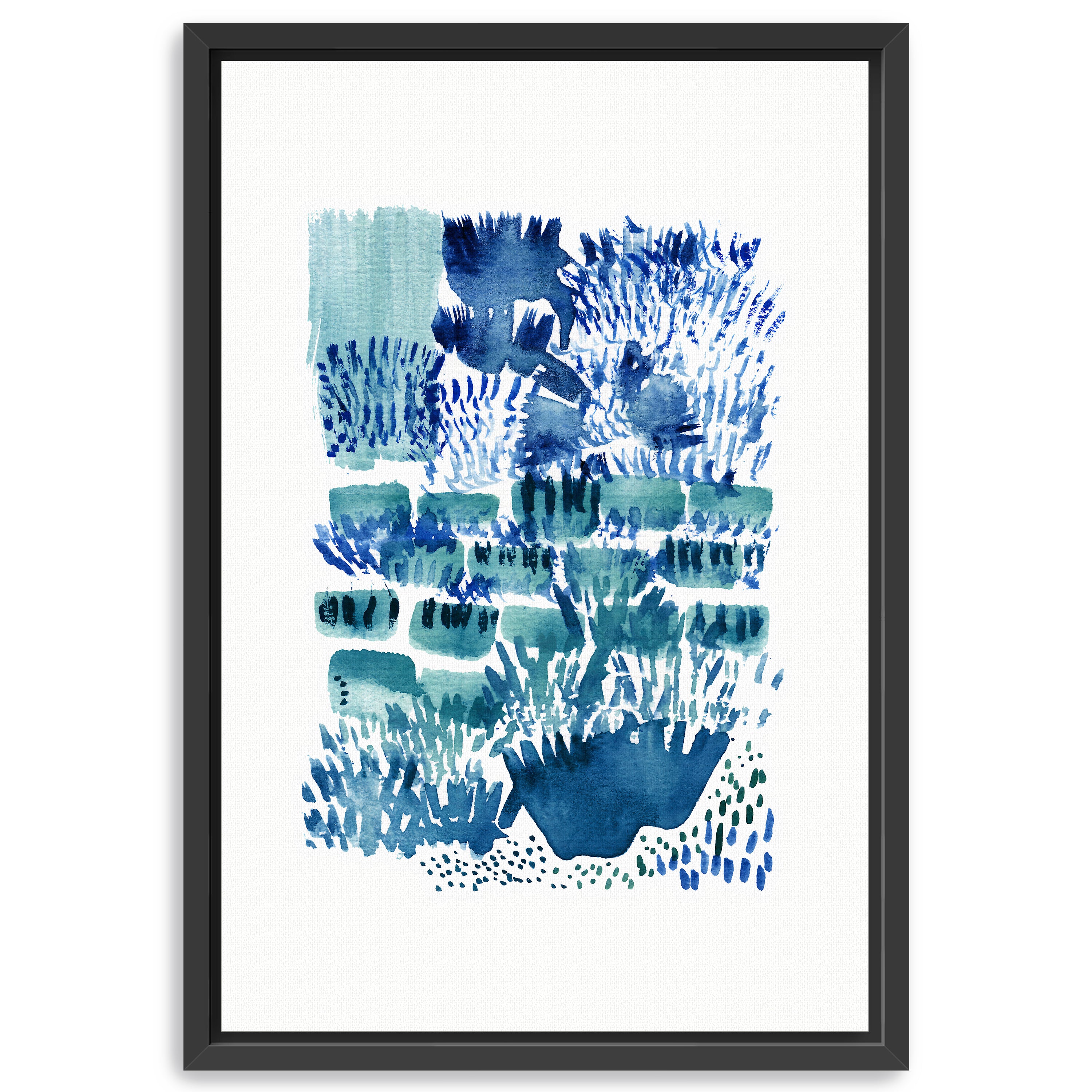 Green Blue White - Garden Waters 01 Canvas Giclee