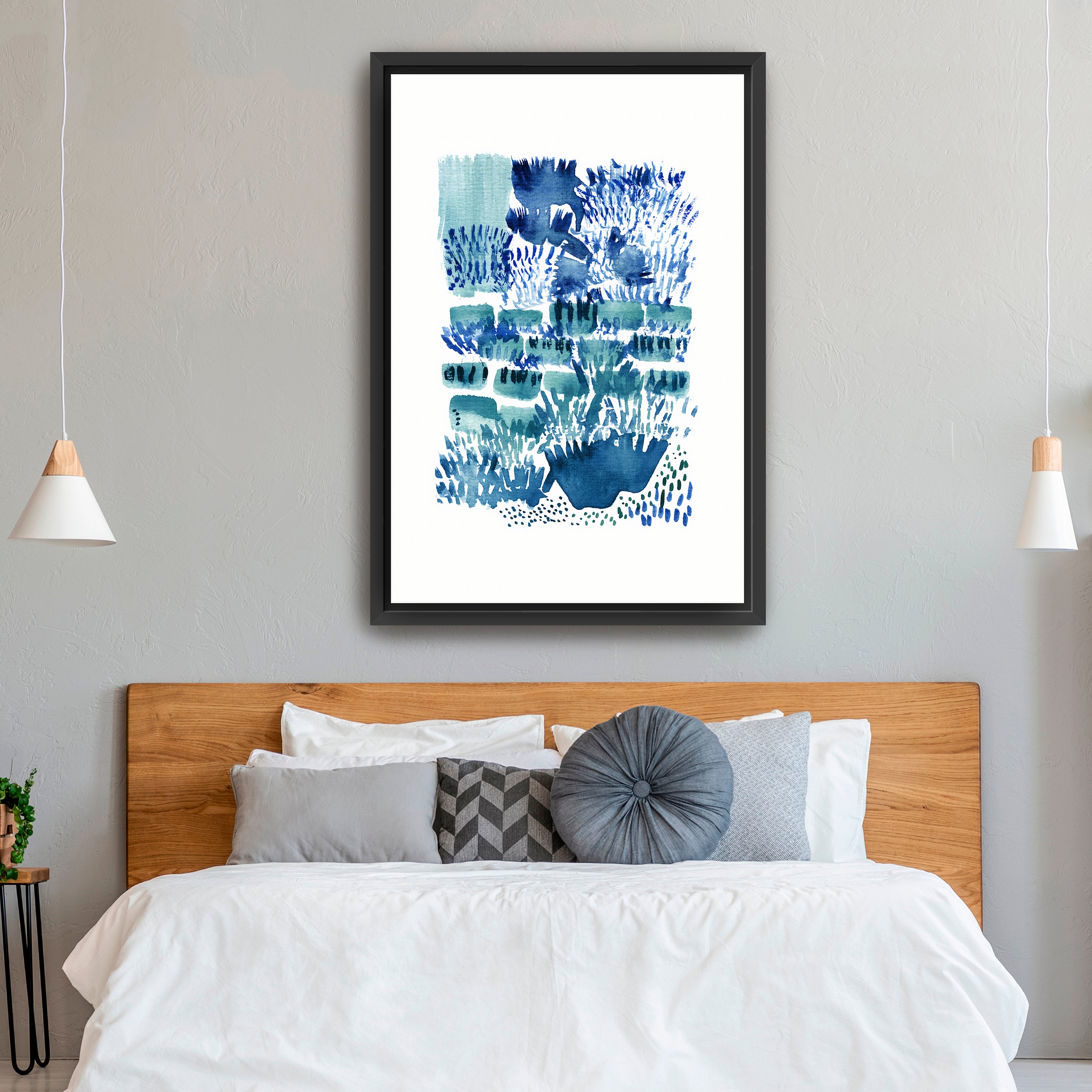Green Blue White - Garden Waters 01 Canvas Giclee