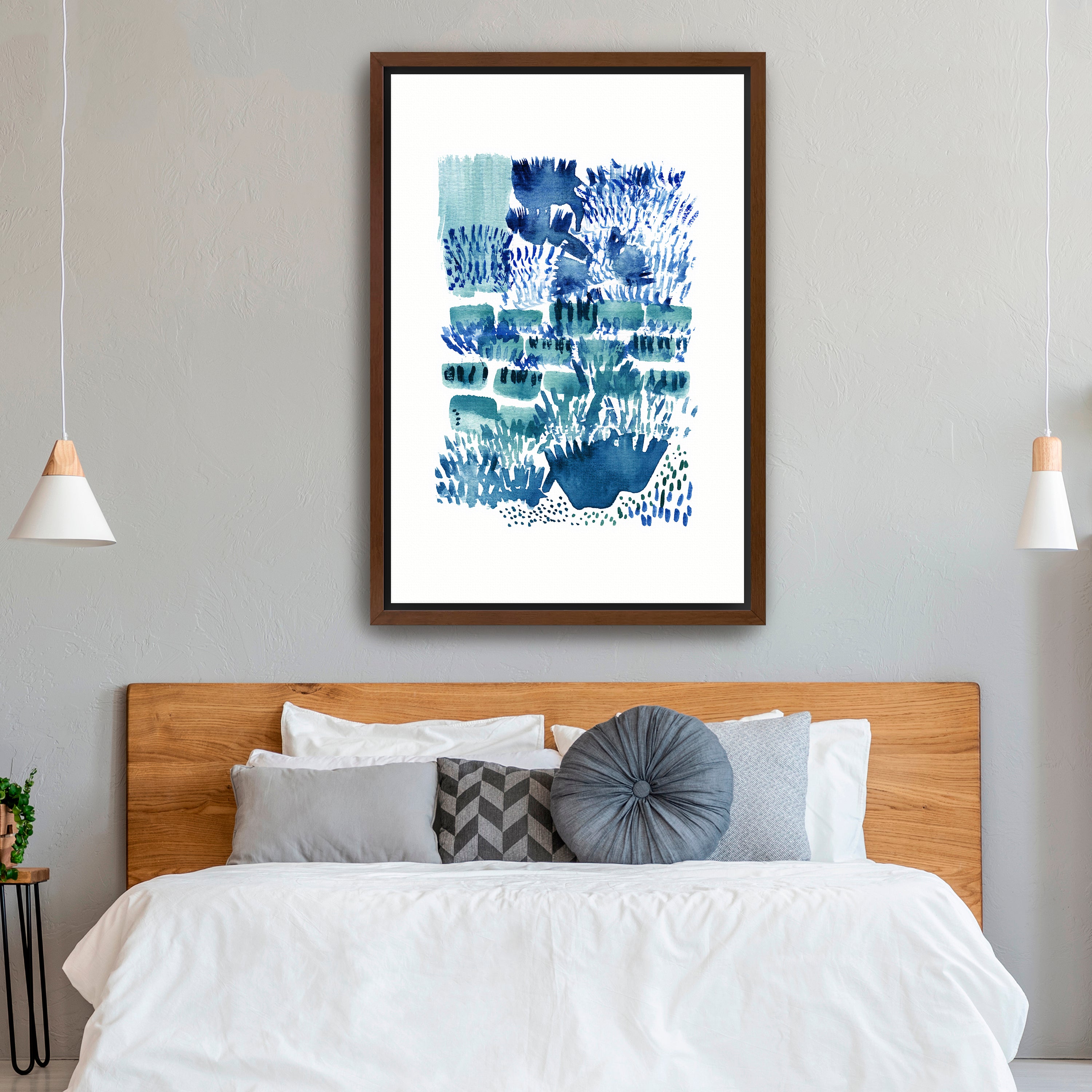 Green Blue White - Garden Waters 01 Canvas Giclee