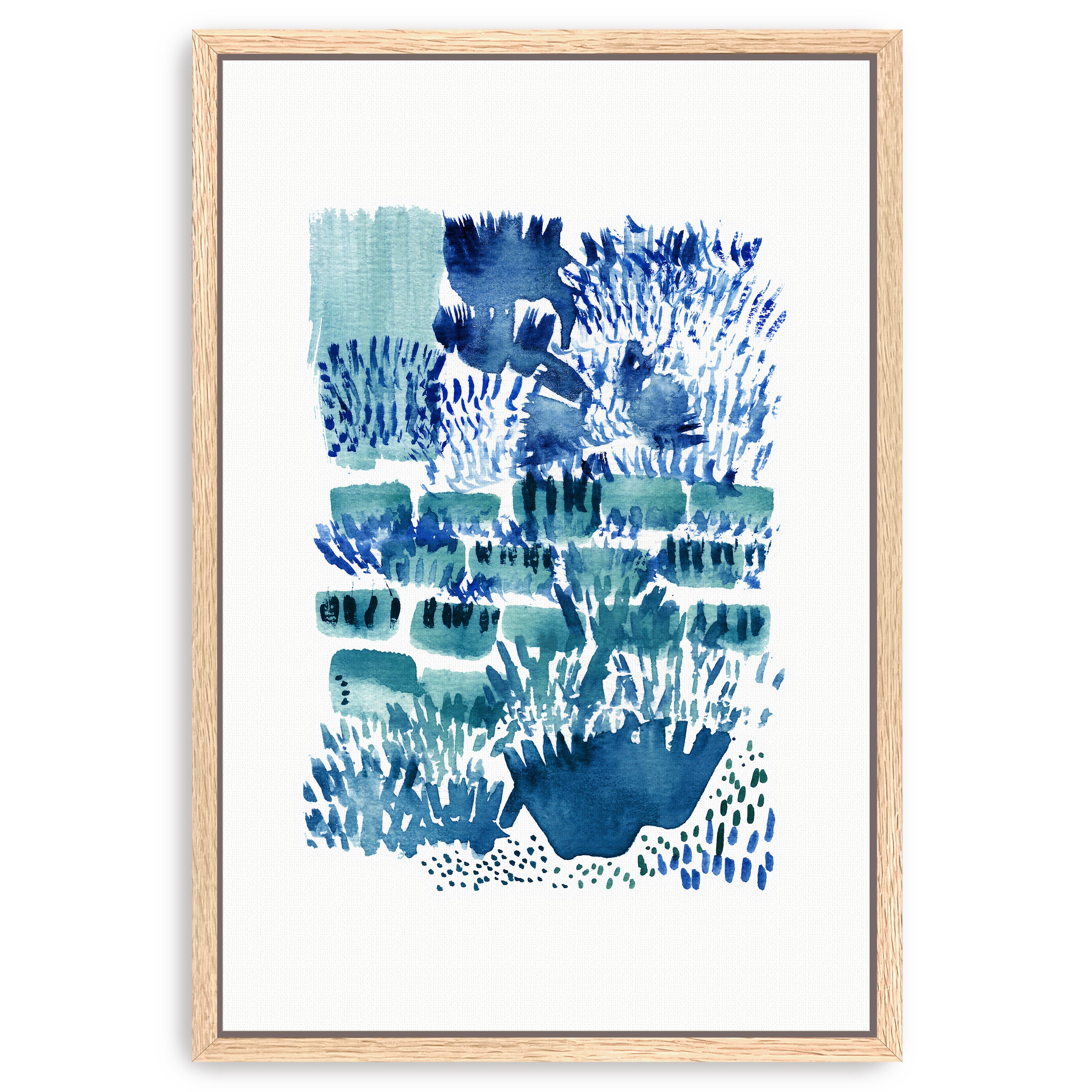 Green Blue White - Garden Waters 01 Canvas Giclee