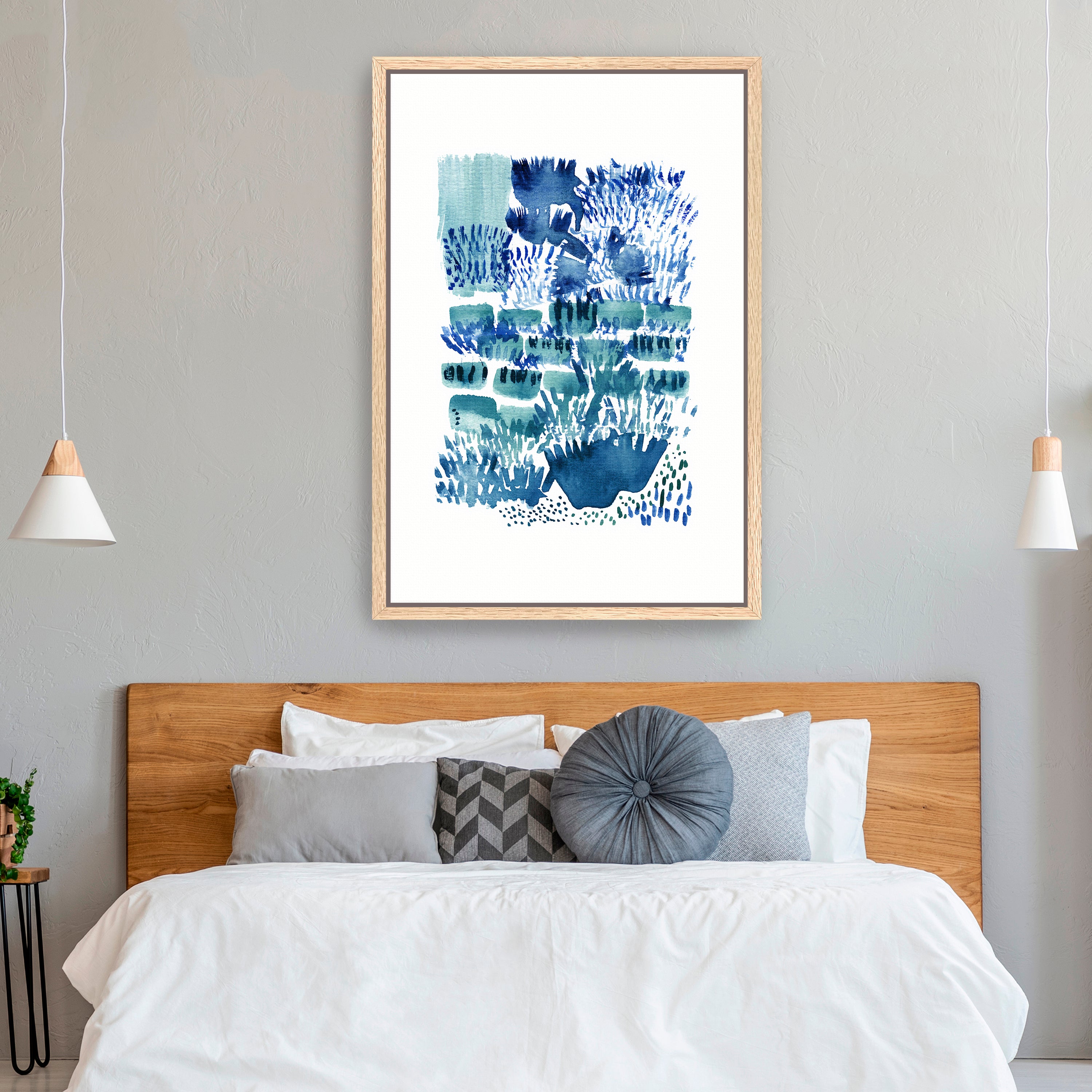 Green Blue White - Garden Waters 01 Canvas Giclee