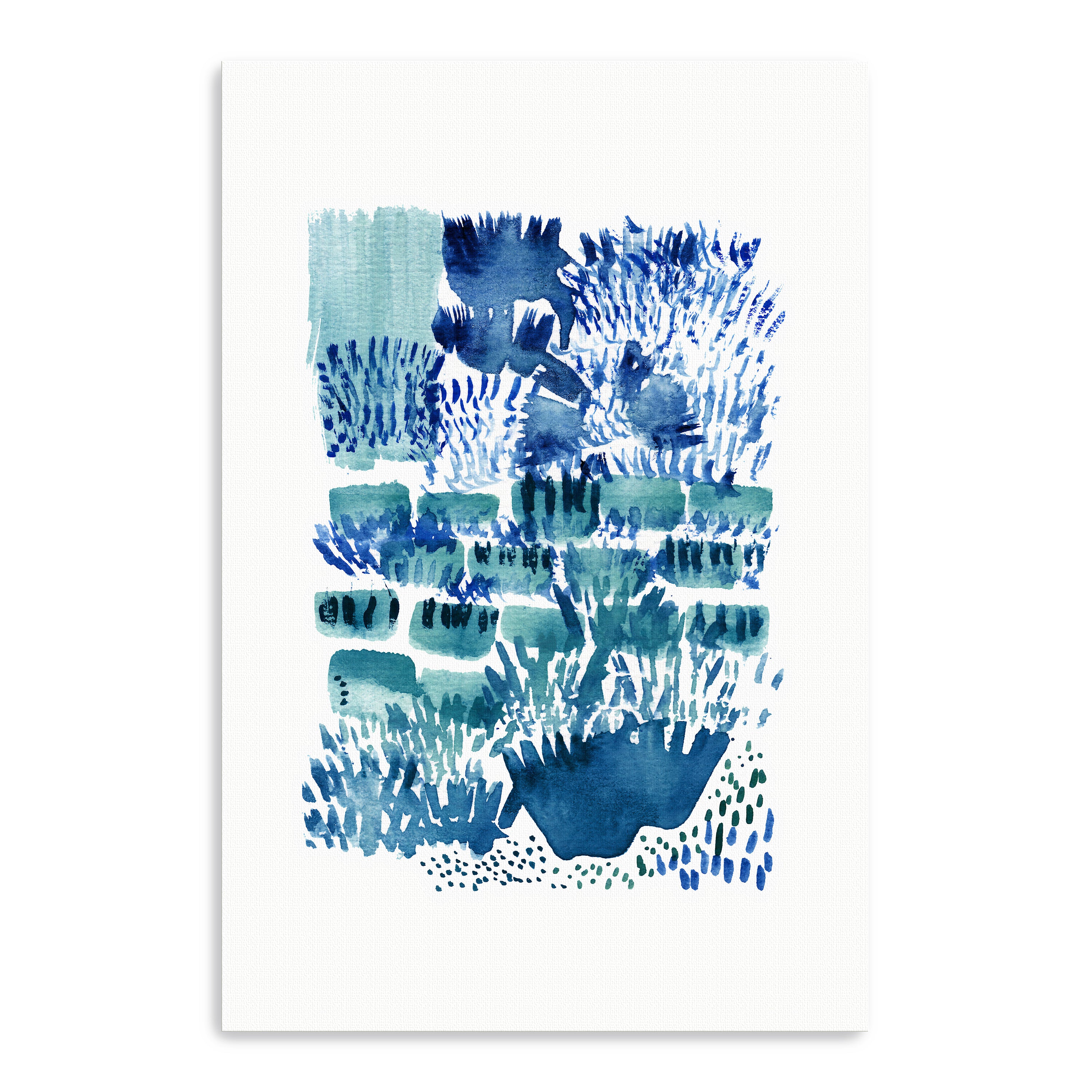 Green Blue White - Garden Waters 01 Canvas Giclee