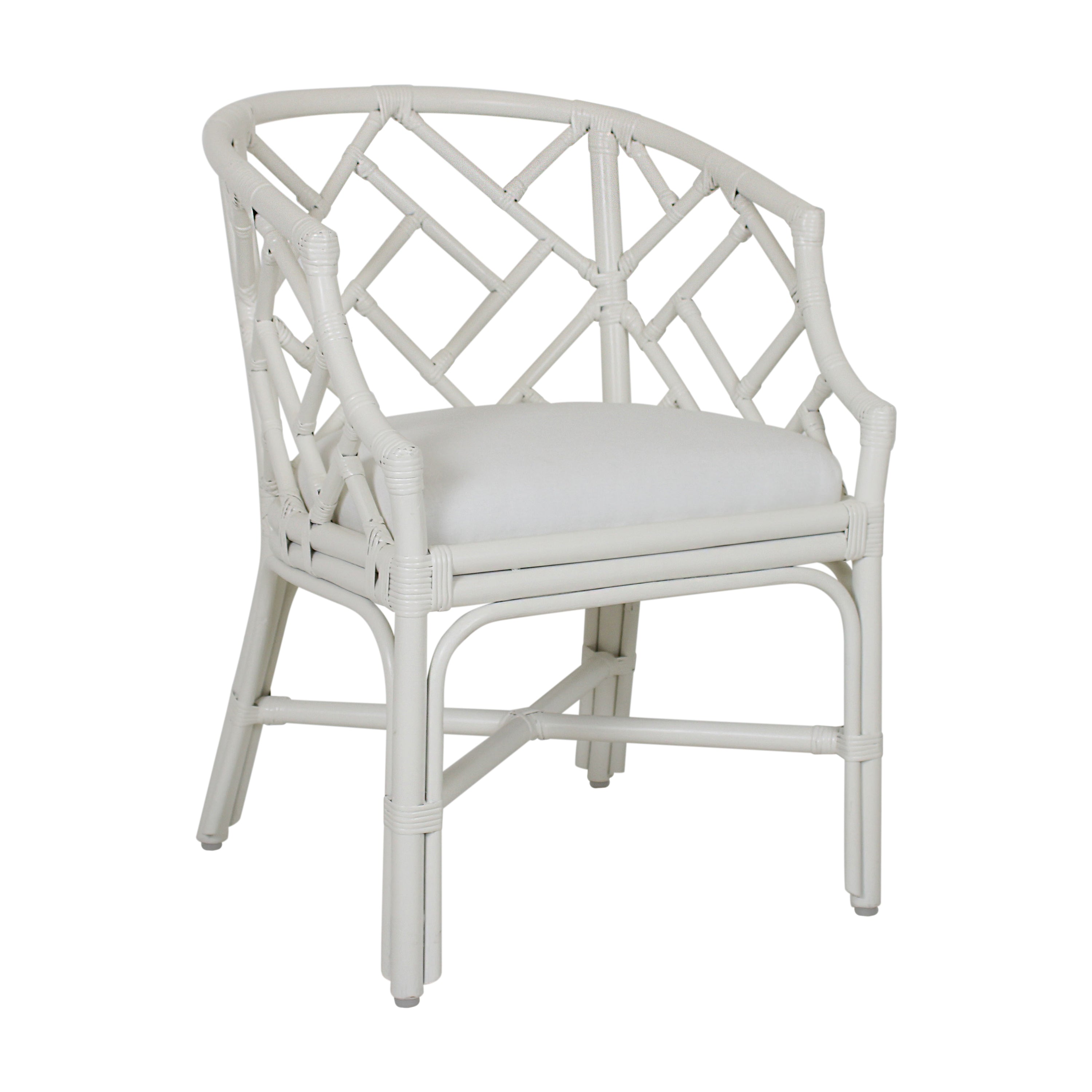 Hilton Chippendale Rattan Barrel Chair, 33.5"H