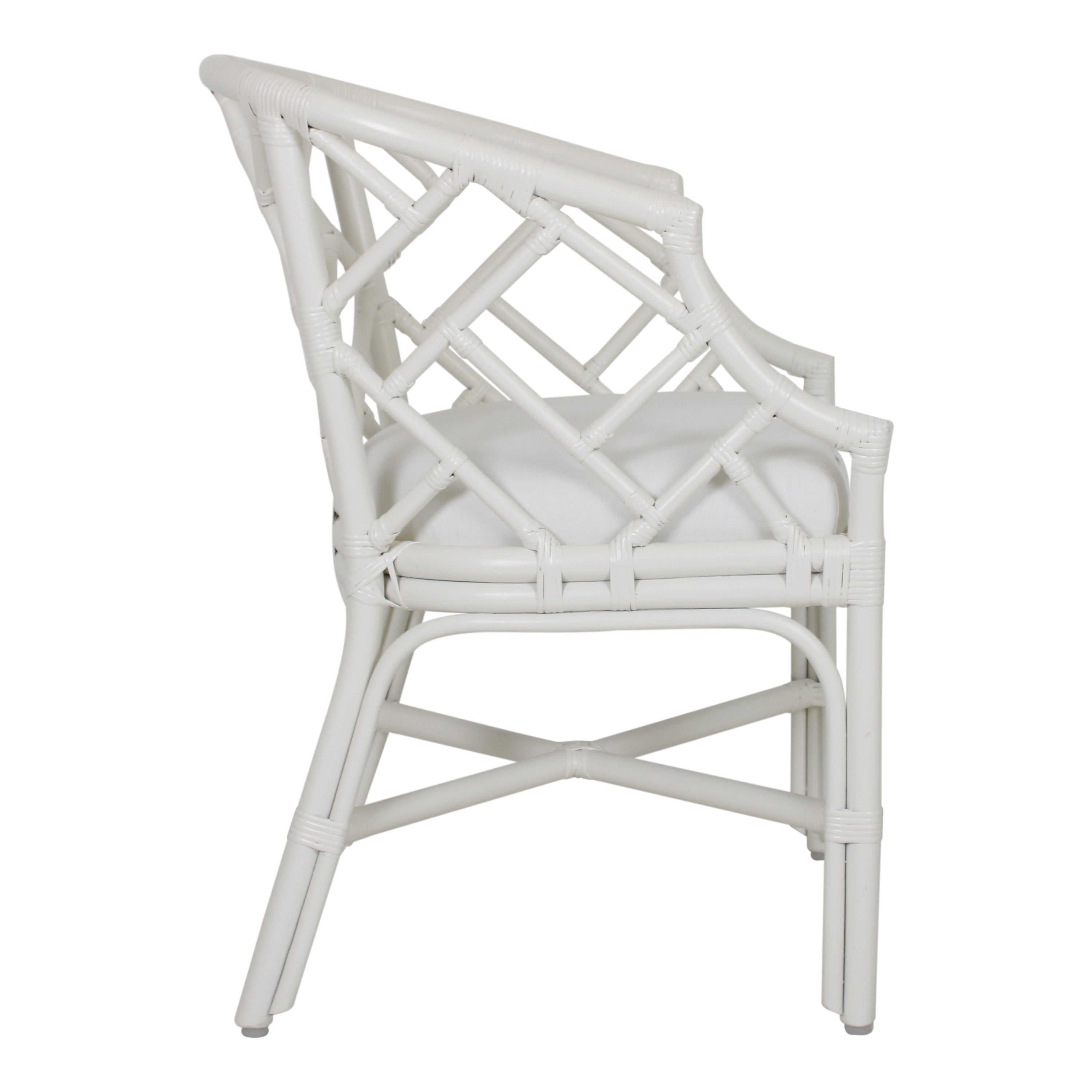Hilton Chippendale Rattan Barrel Chair, 33.5"H