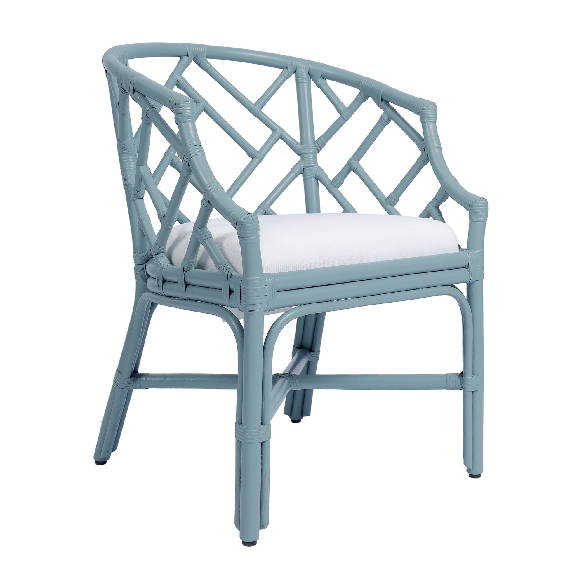 Hilton Chippendale Rattan Barrel Chair, 33.5"H