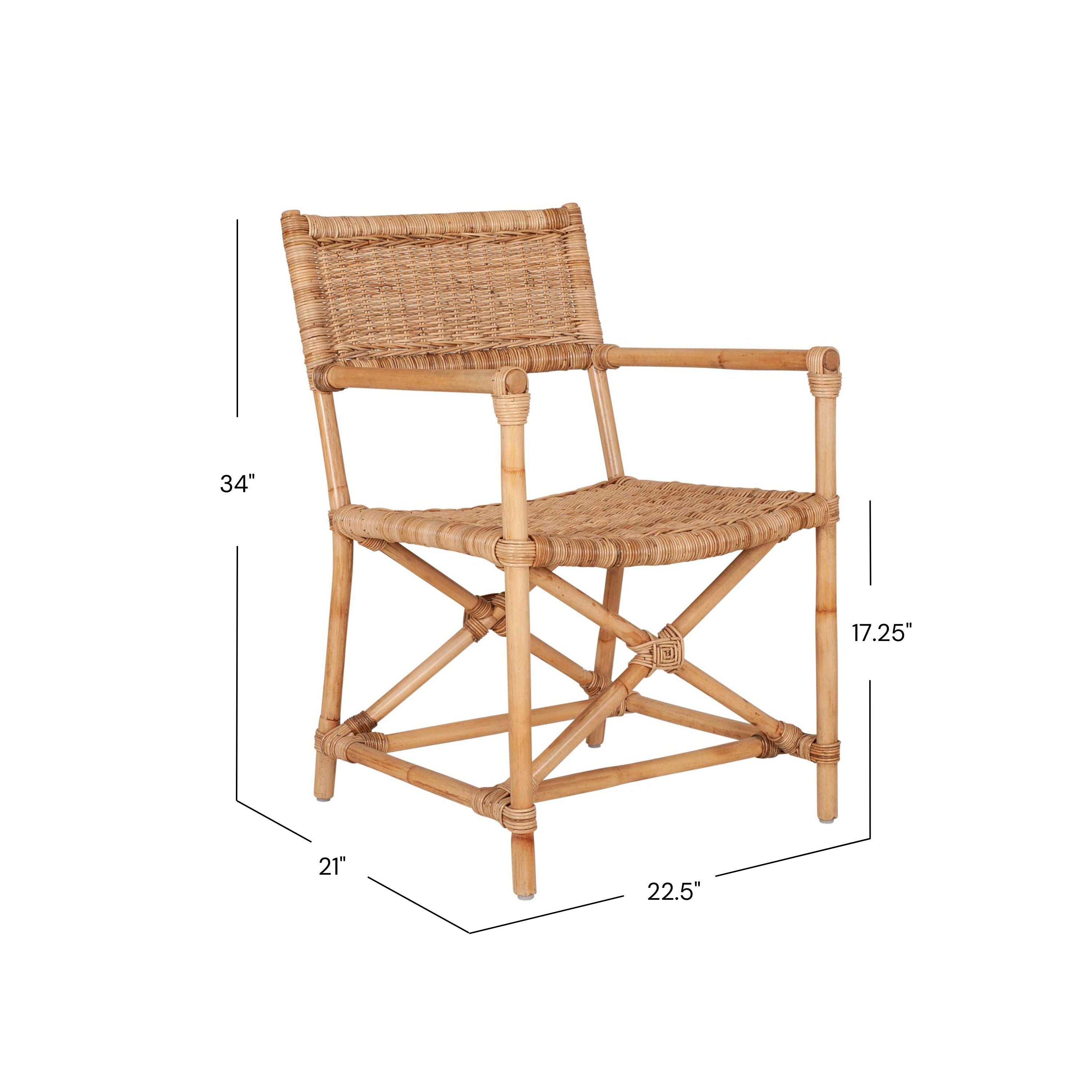 Martie Rattan Dining Arm Chair