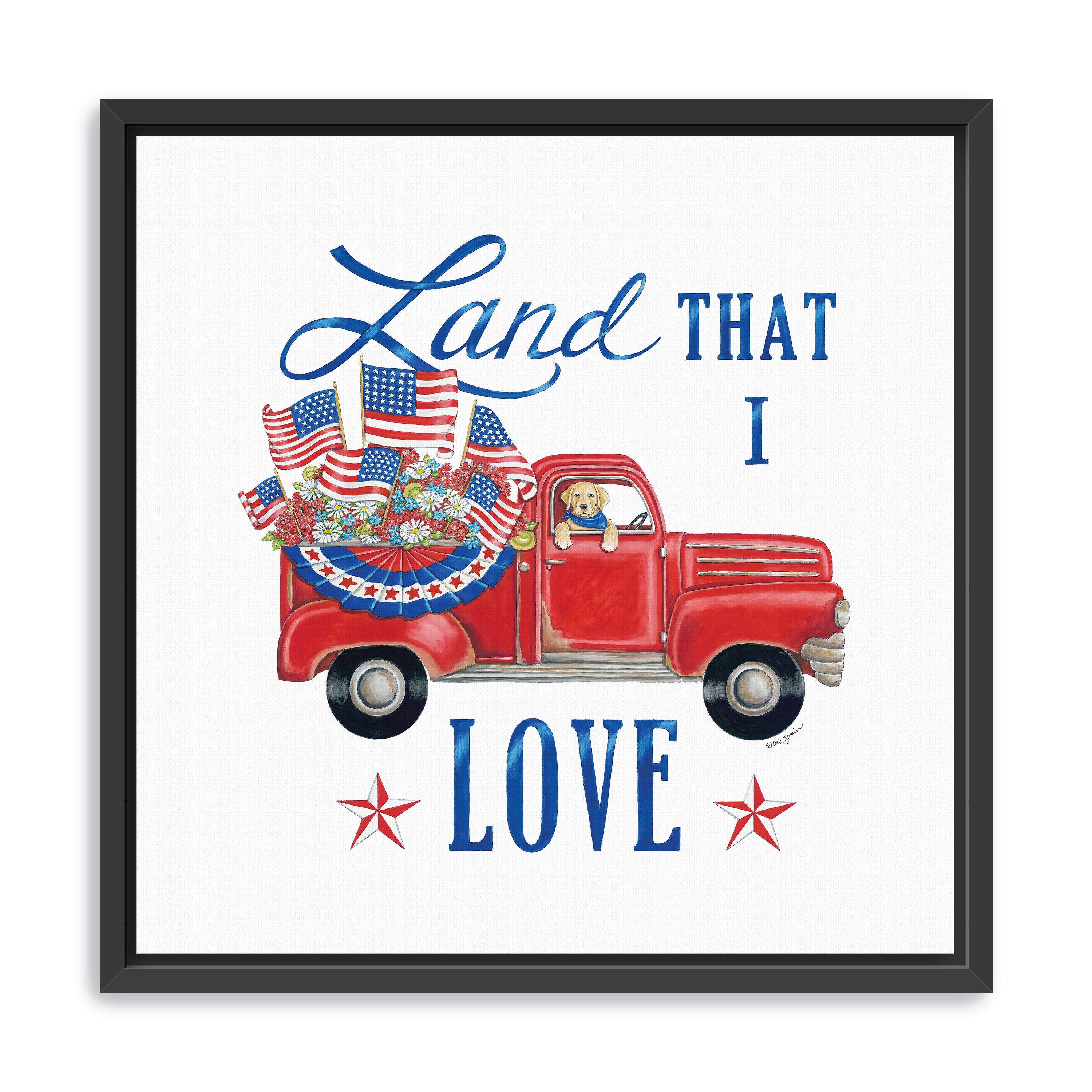 Land That I Love Canvas Giclee, Red/White/Blue
