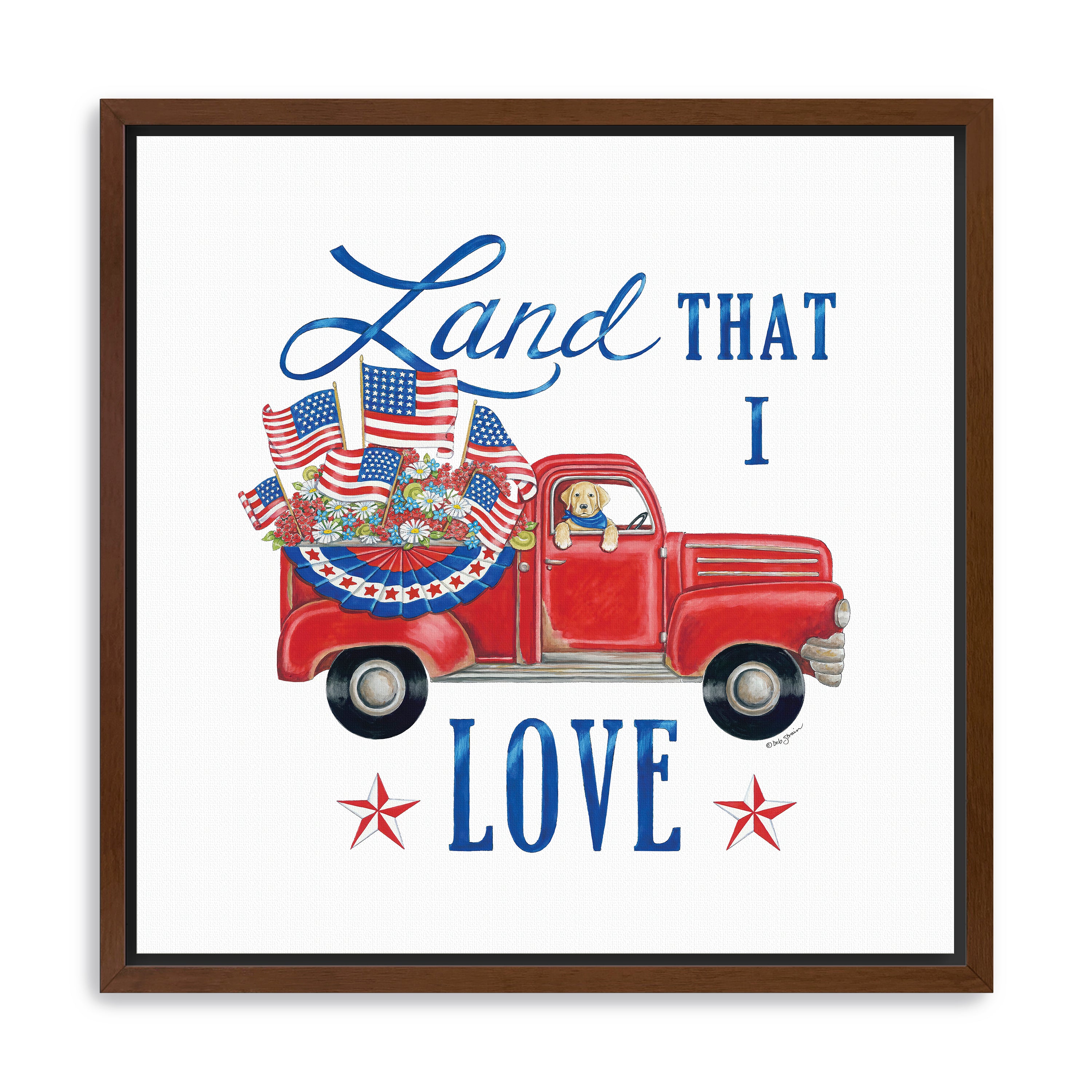 Land That I Love Canvas Giclee, Red/White/Blue