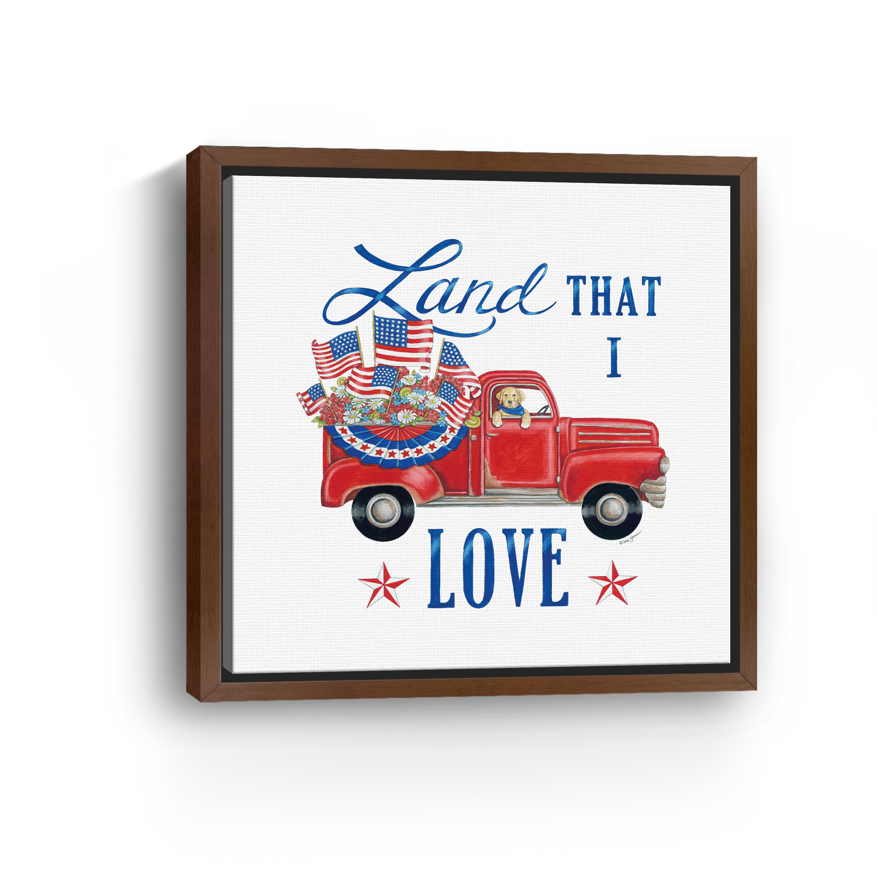 Land That I Love Canvas Giclee, Red/White/Blue