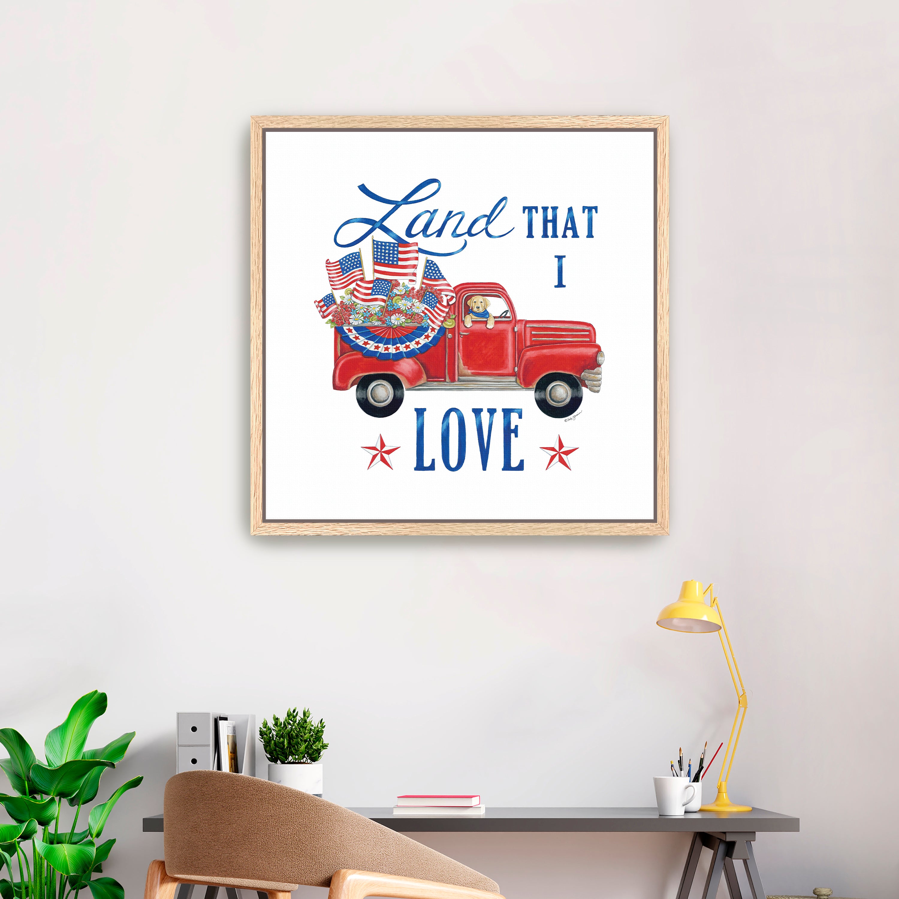 Land That I Love Canvas Giclee, Red/White/Blue