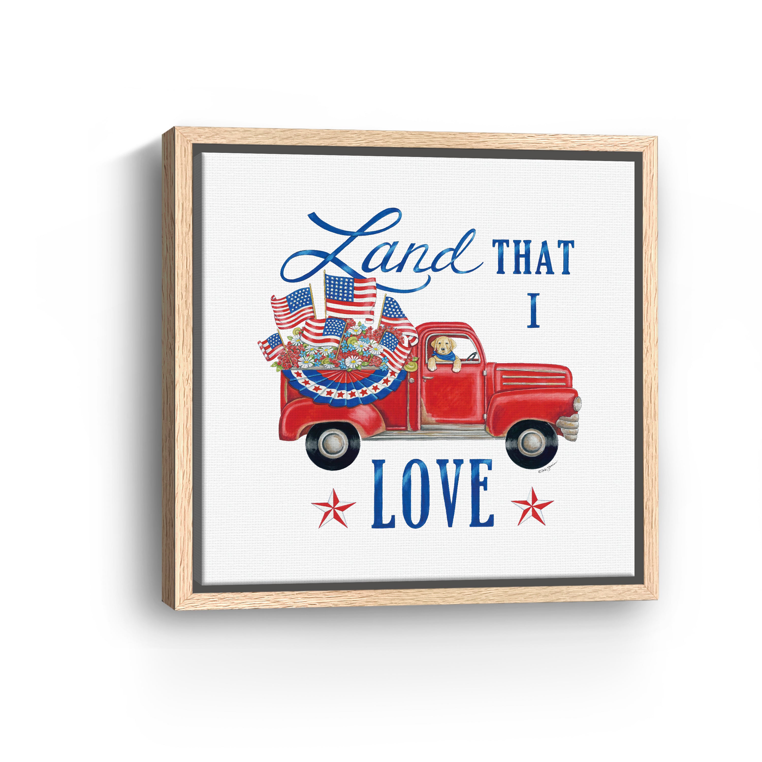 Land That I Love Canvas Giclee, Red/White/Blue