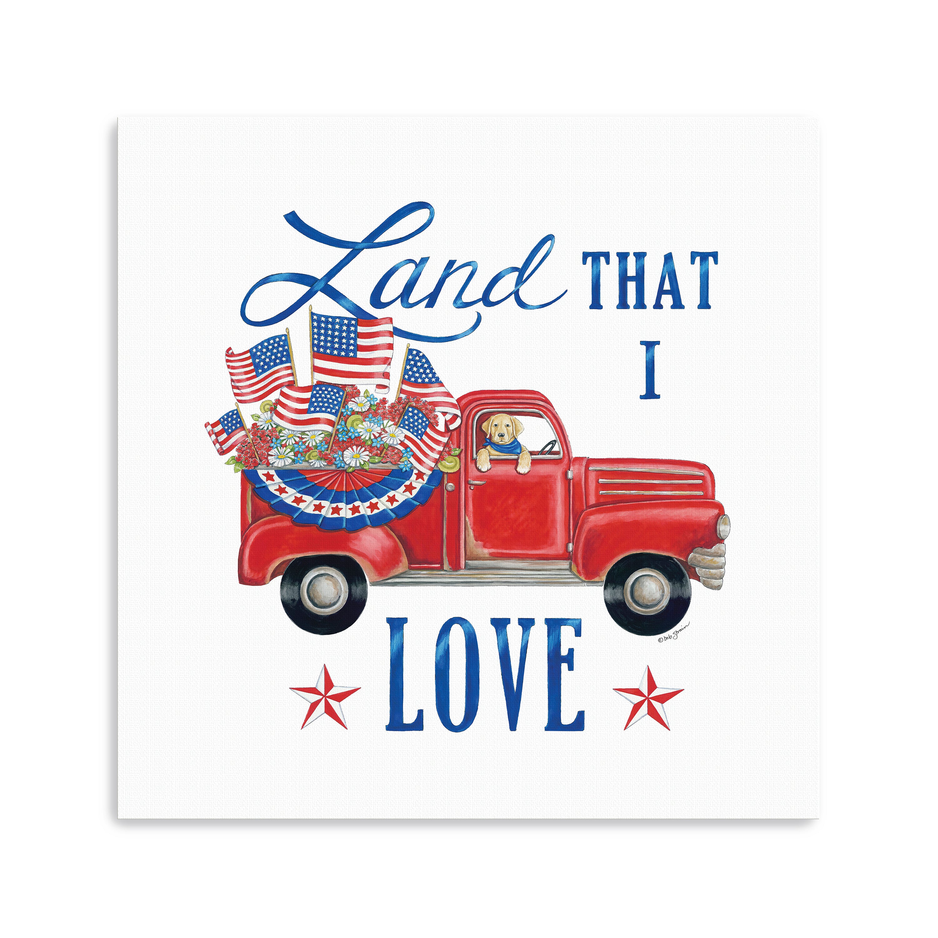 Land That I Love Canvas Giclee, Red/White/Blue