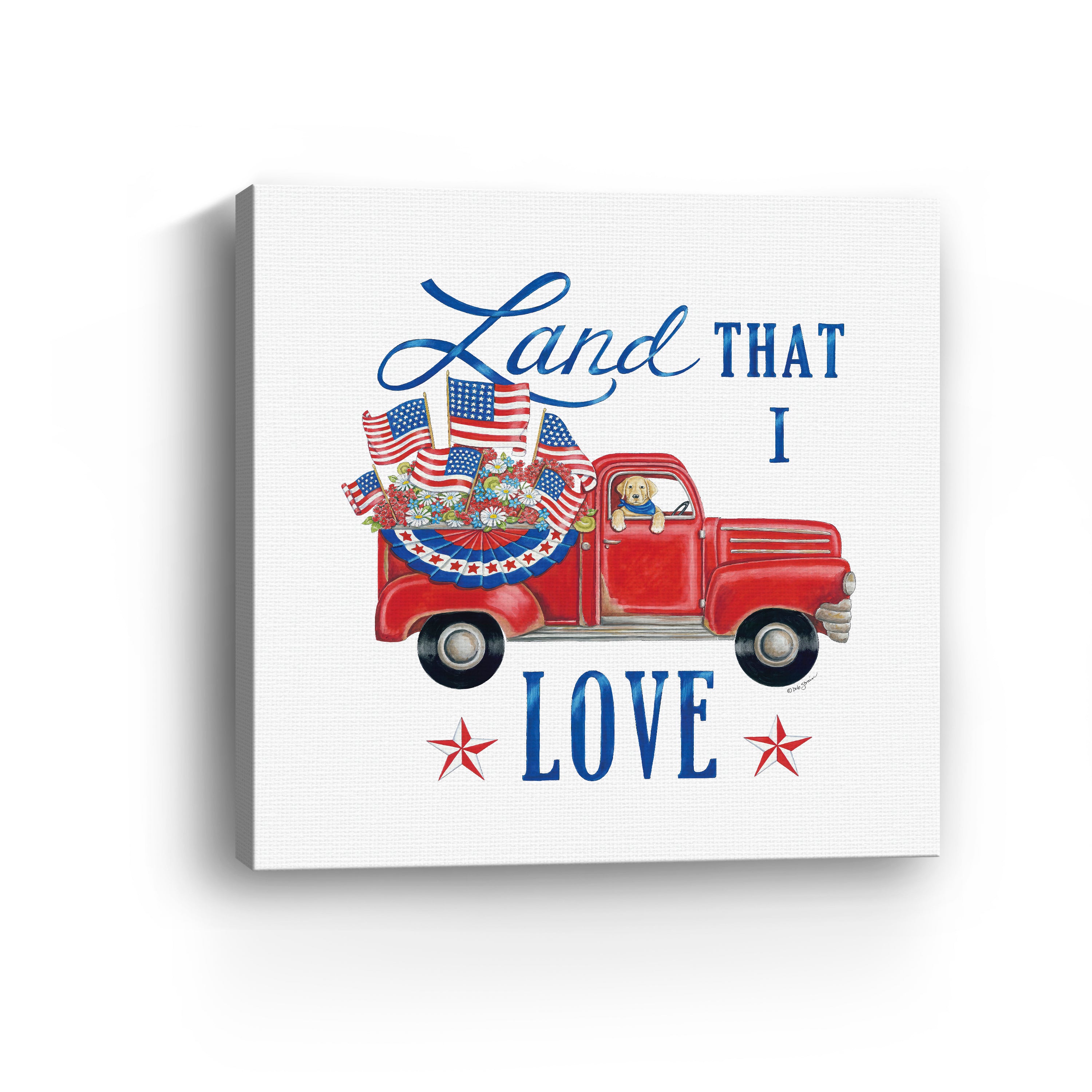 Land That I Love Canvas Giclee, Red/White/Blue