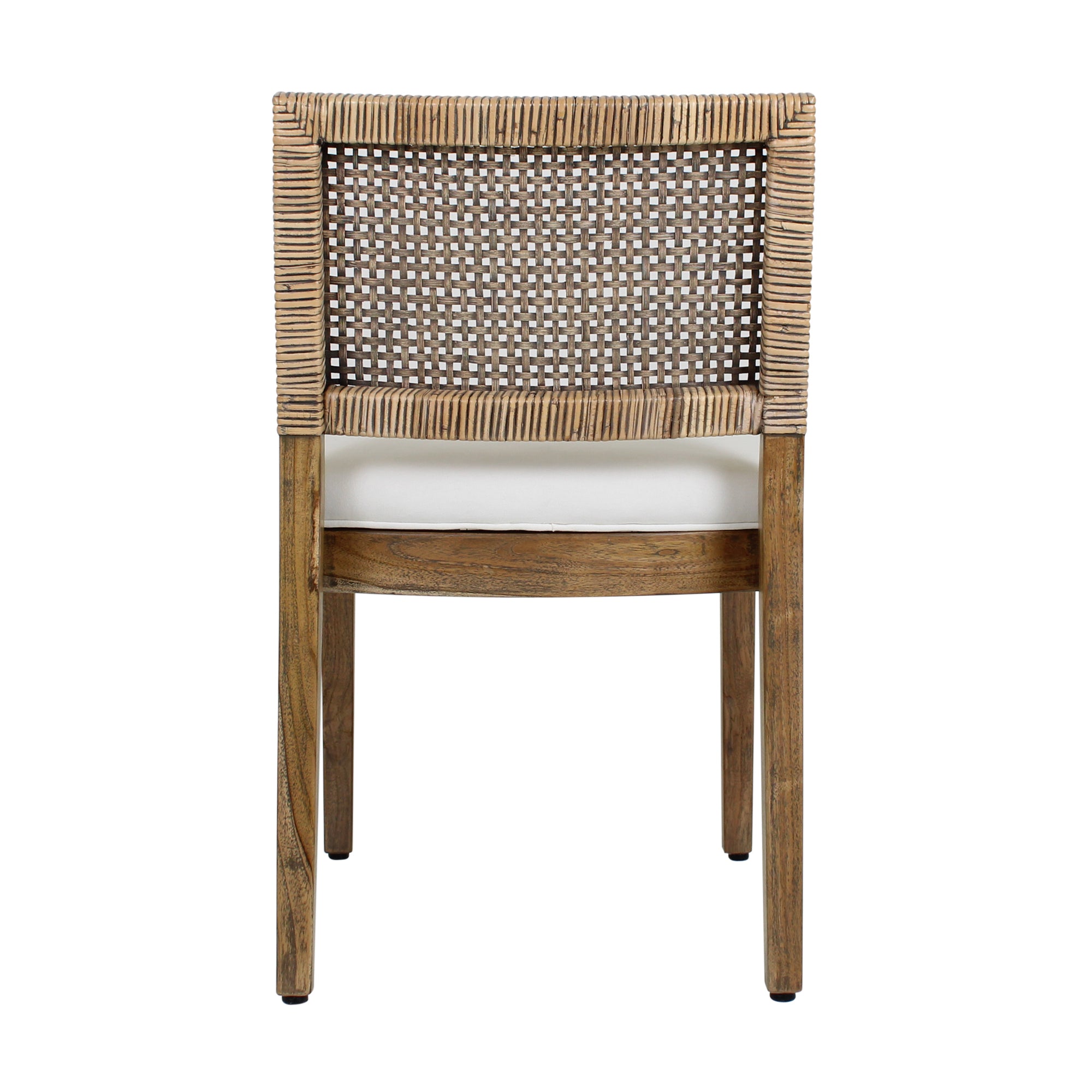 Danish Dining Side Chair With Upholstered Seat, Set of 2, Antique Natural