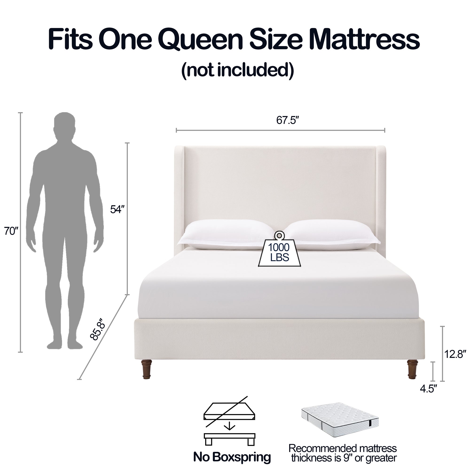 Harper Tall Headboard Upholstered Bed