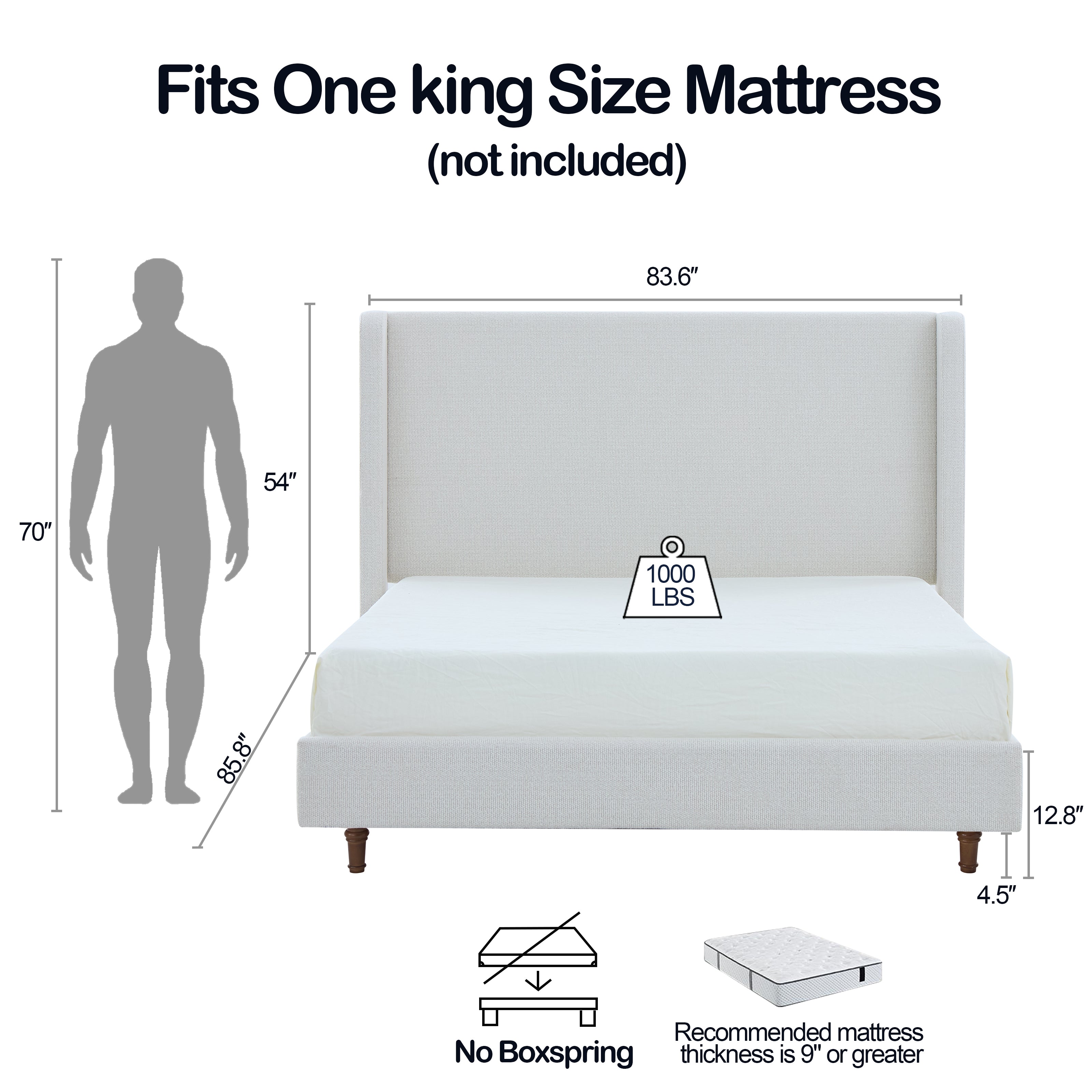 Harper Tall Headboard Upholstered Bed