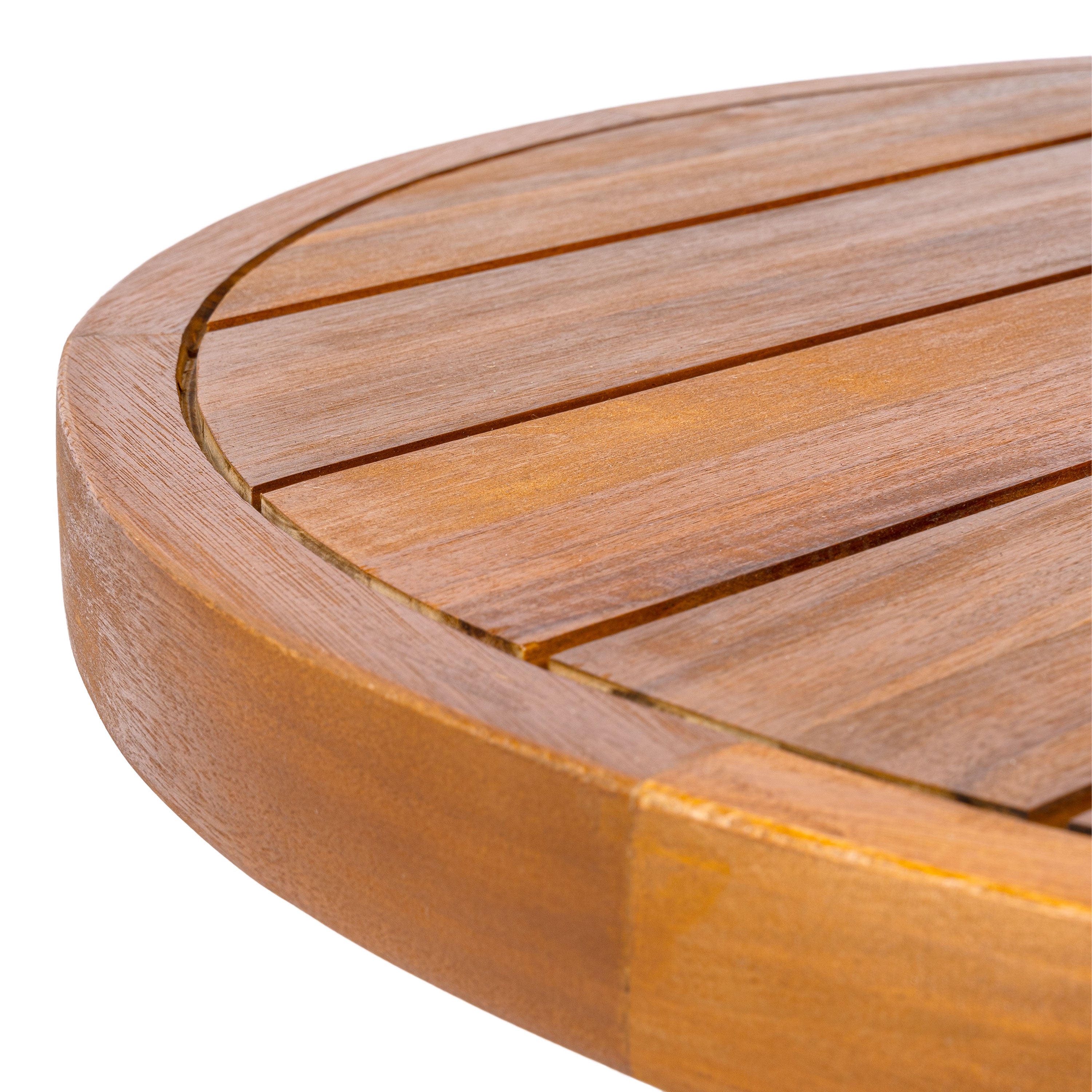 Solanya 27.5" Modern Coastal Acacia Wood Outdoor Pedestal Base Round Coffee Table