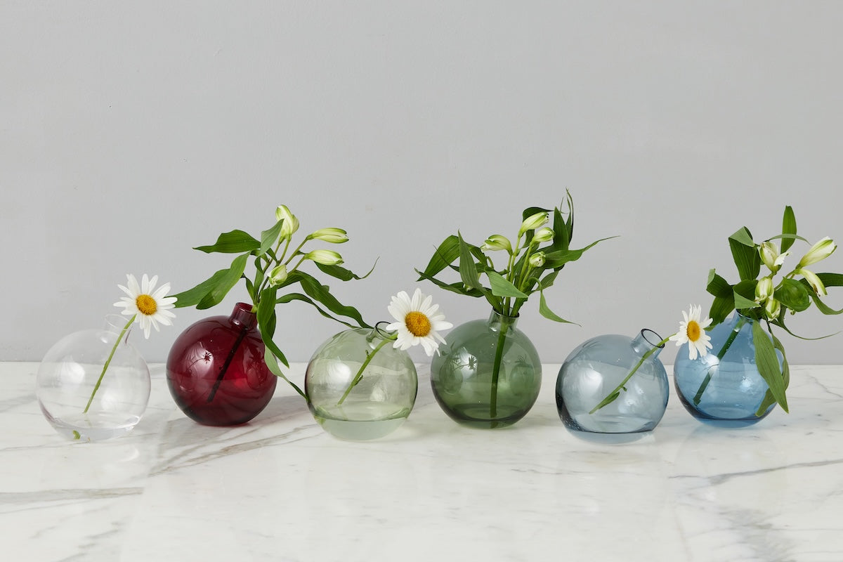 Merlot Glass Sphere Bud Vase