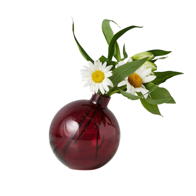 Merlot Glass Sphere Bud Vase