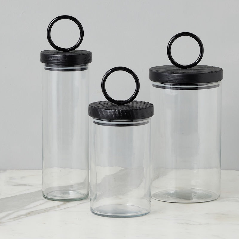 Glass Canister, Set of 3