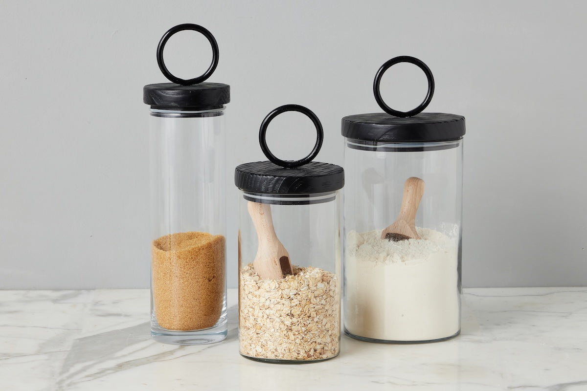 Glass Canister, Set of 3