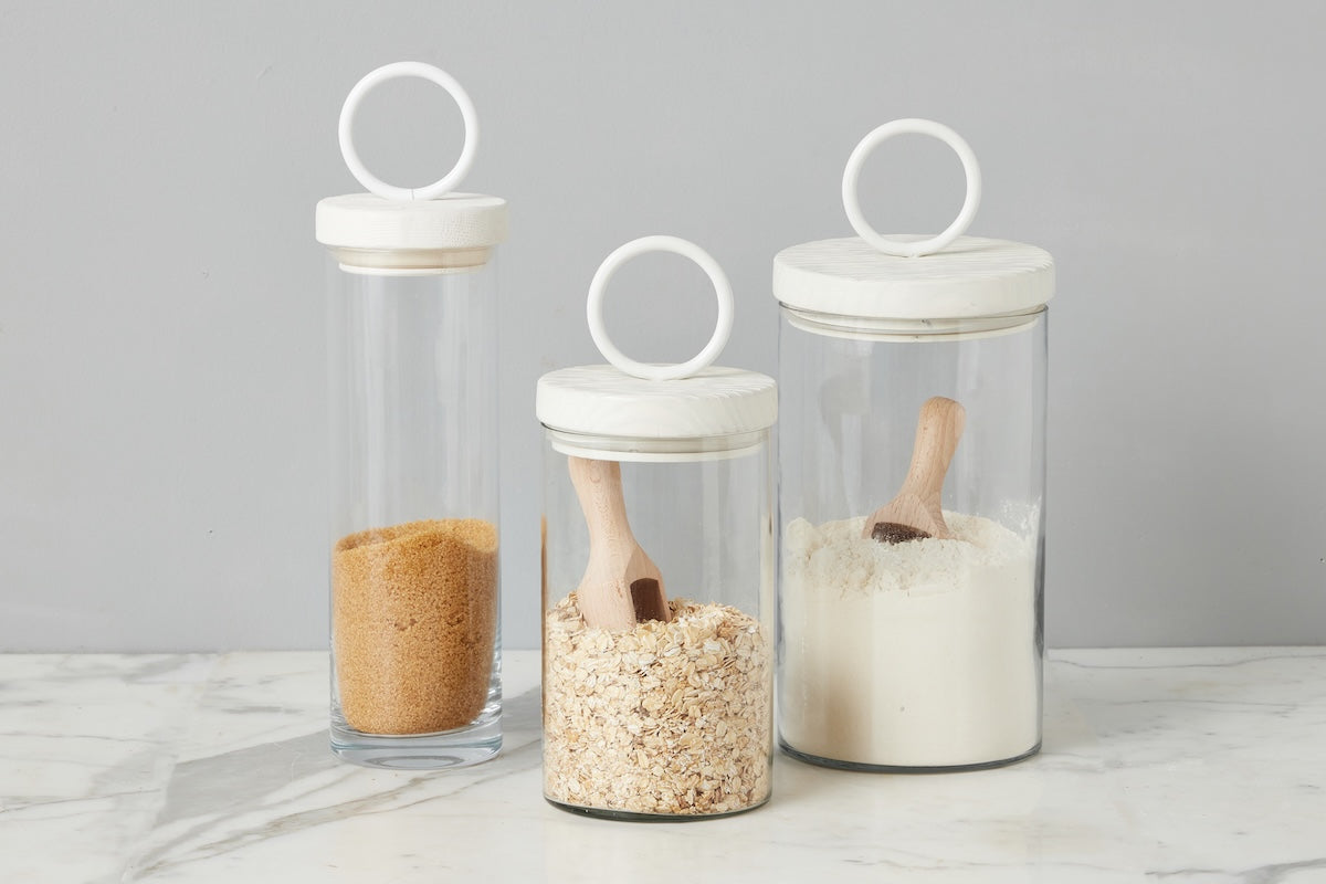 Glass Canister, Set of 3