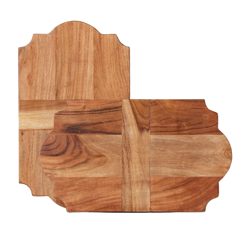Trefoil Wood Cheese Board, Natural, Set of 2