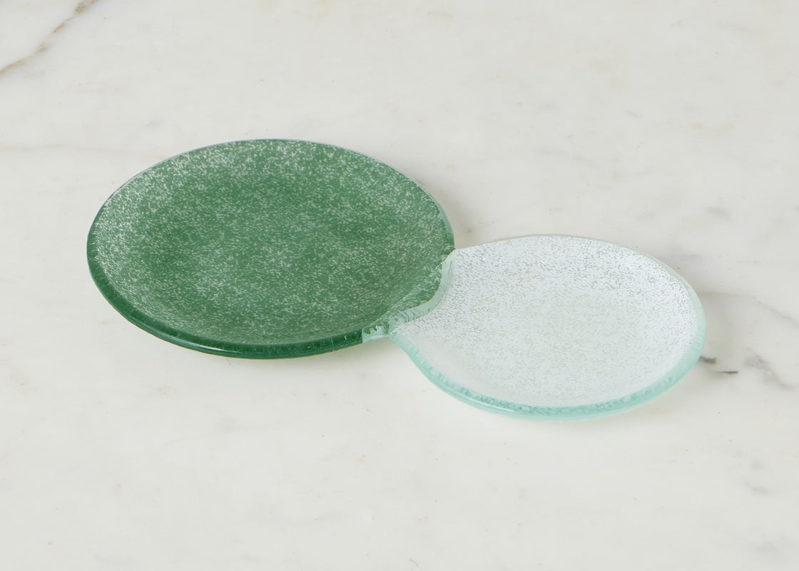 Glass Snack and Tea Duo Plate