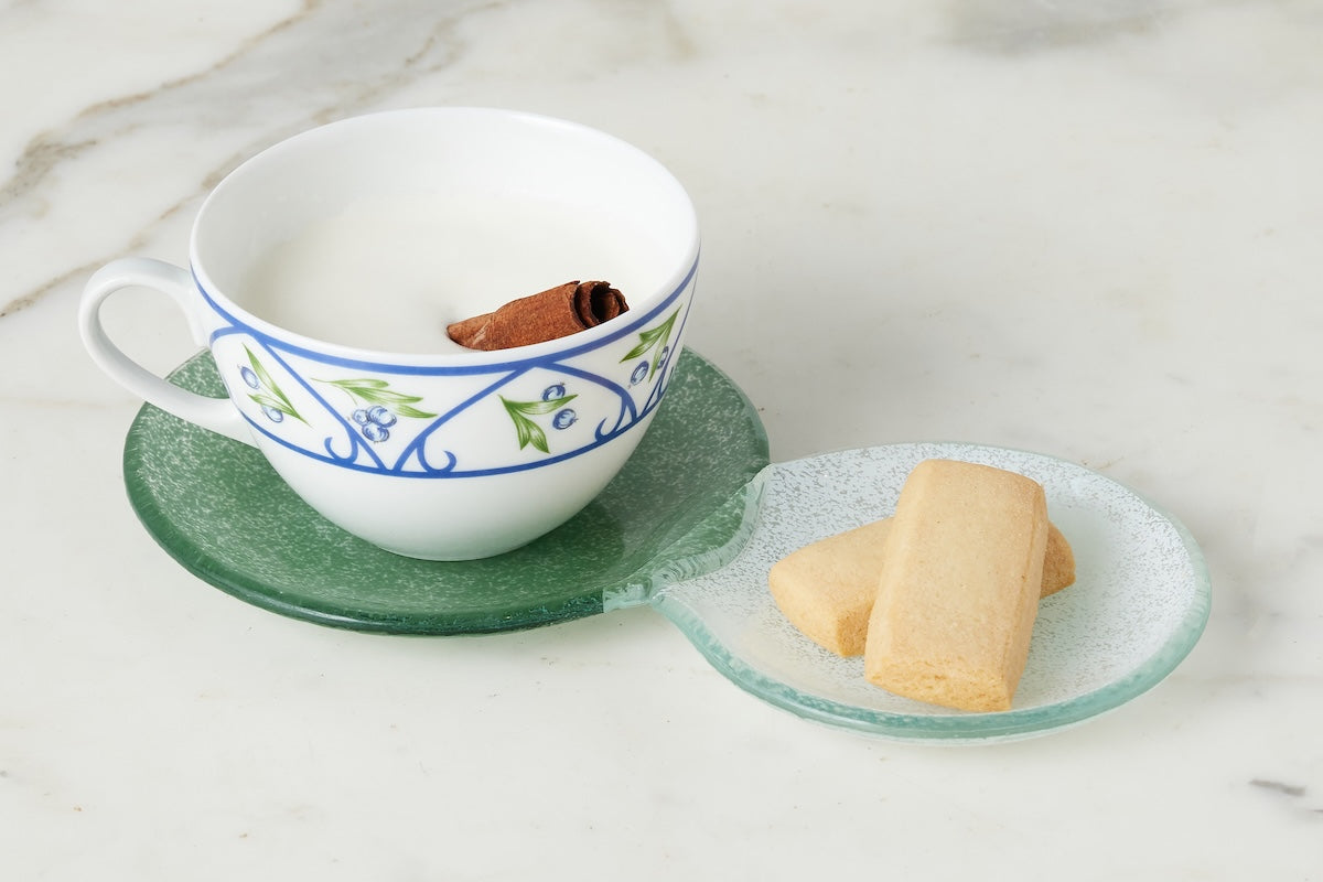 Glass Snack and Tea Duo Plate