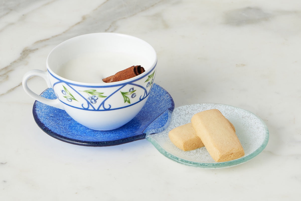 Glass Snack and Tea Duo Plate