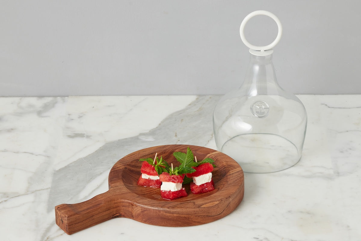Italian Cutting Board Bowl with Mezzaluna Set